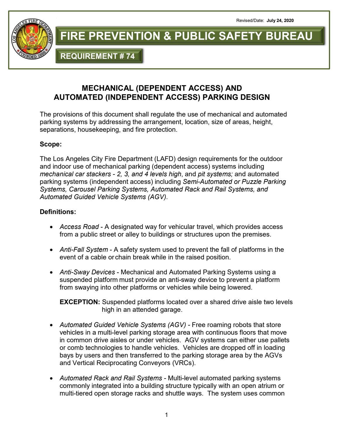 Requirement 74 Mechanical Automated Parking Design By Los Angeles