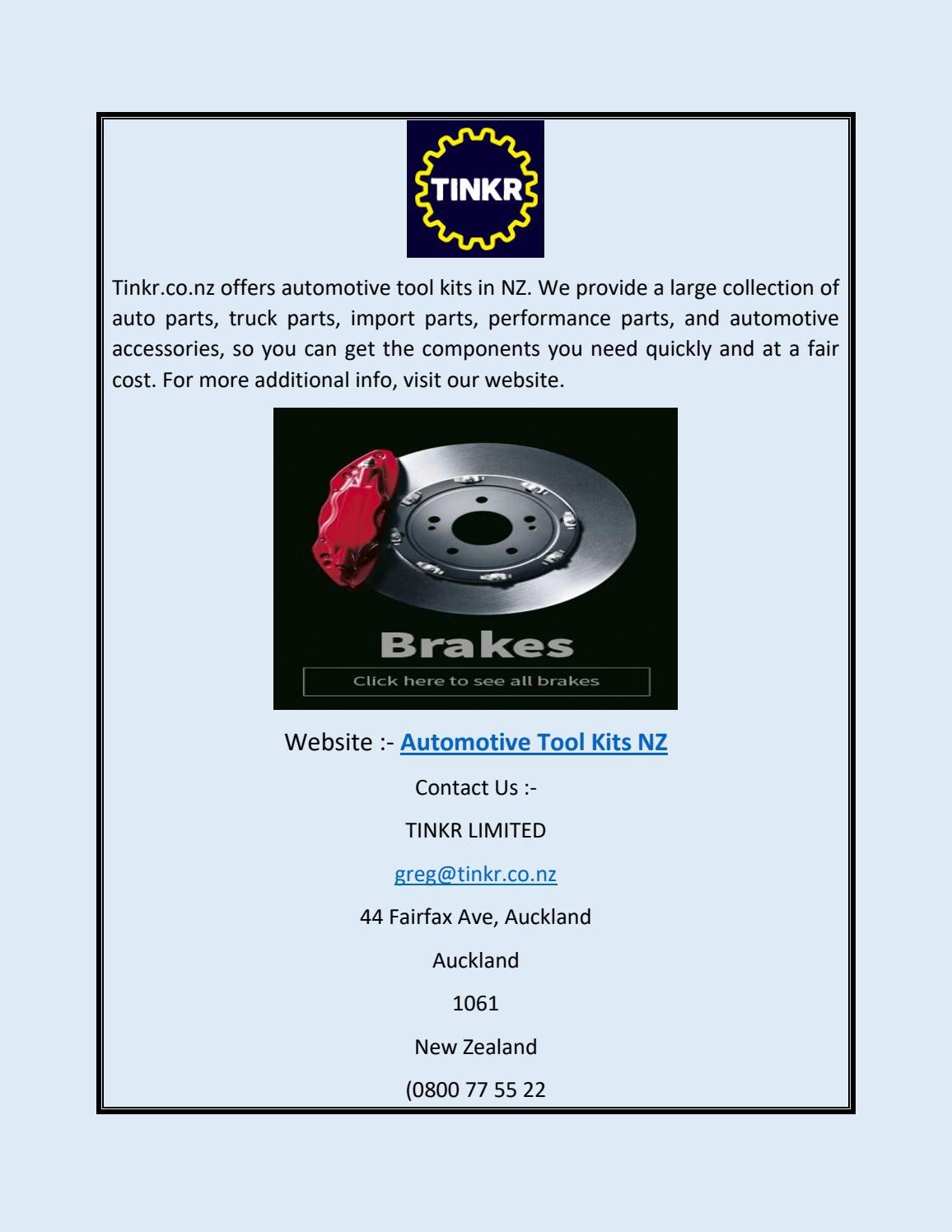 Automotive Tool Kits Nz Tinkr.co.nz by TINKR LIMITED Issuu