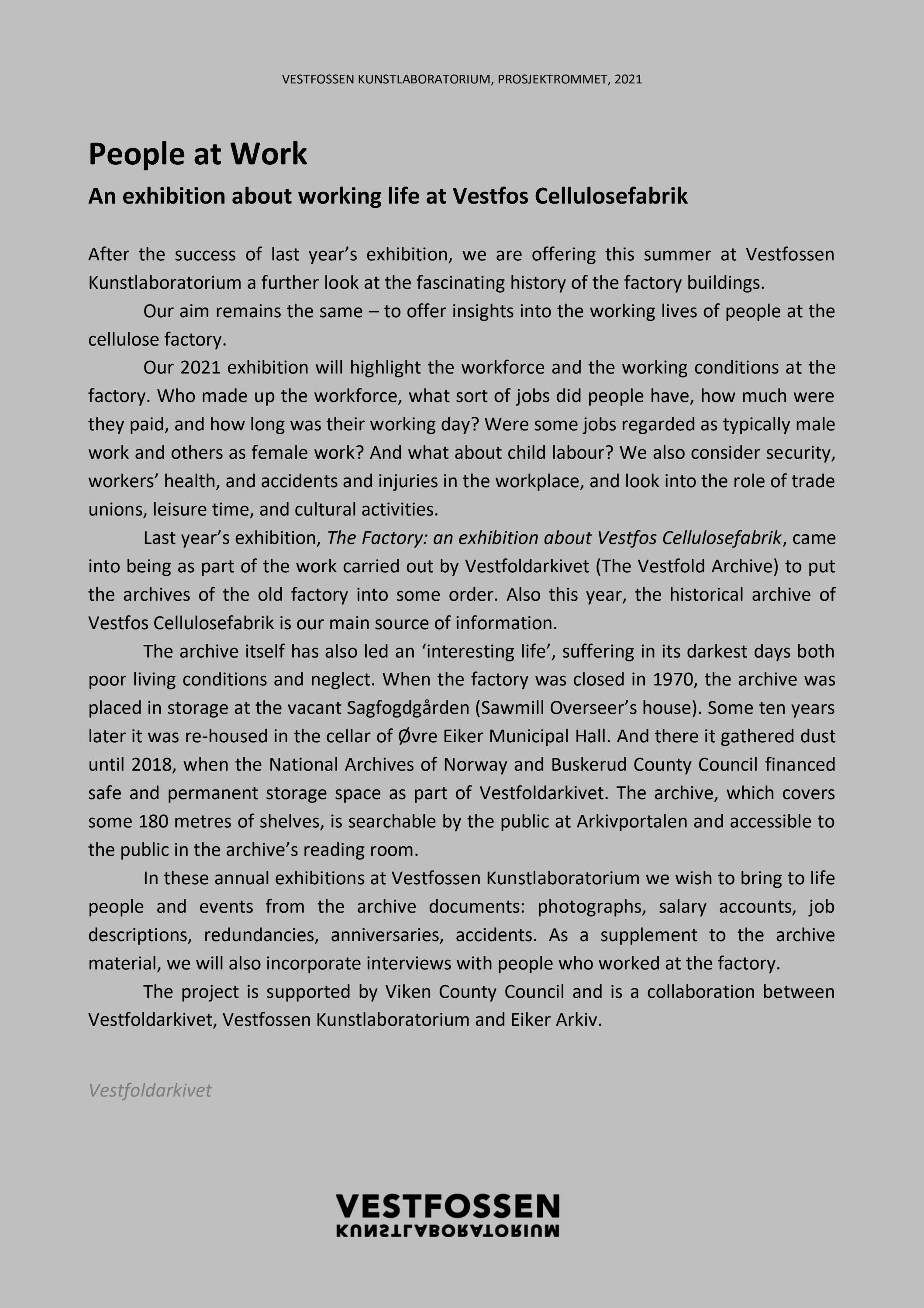 People at Work / Folk i arbeid by Vestfossen Kunstlaboratorium Issuu