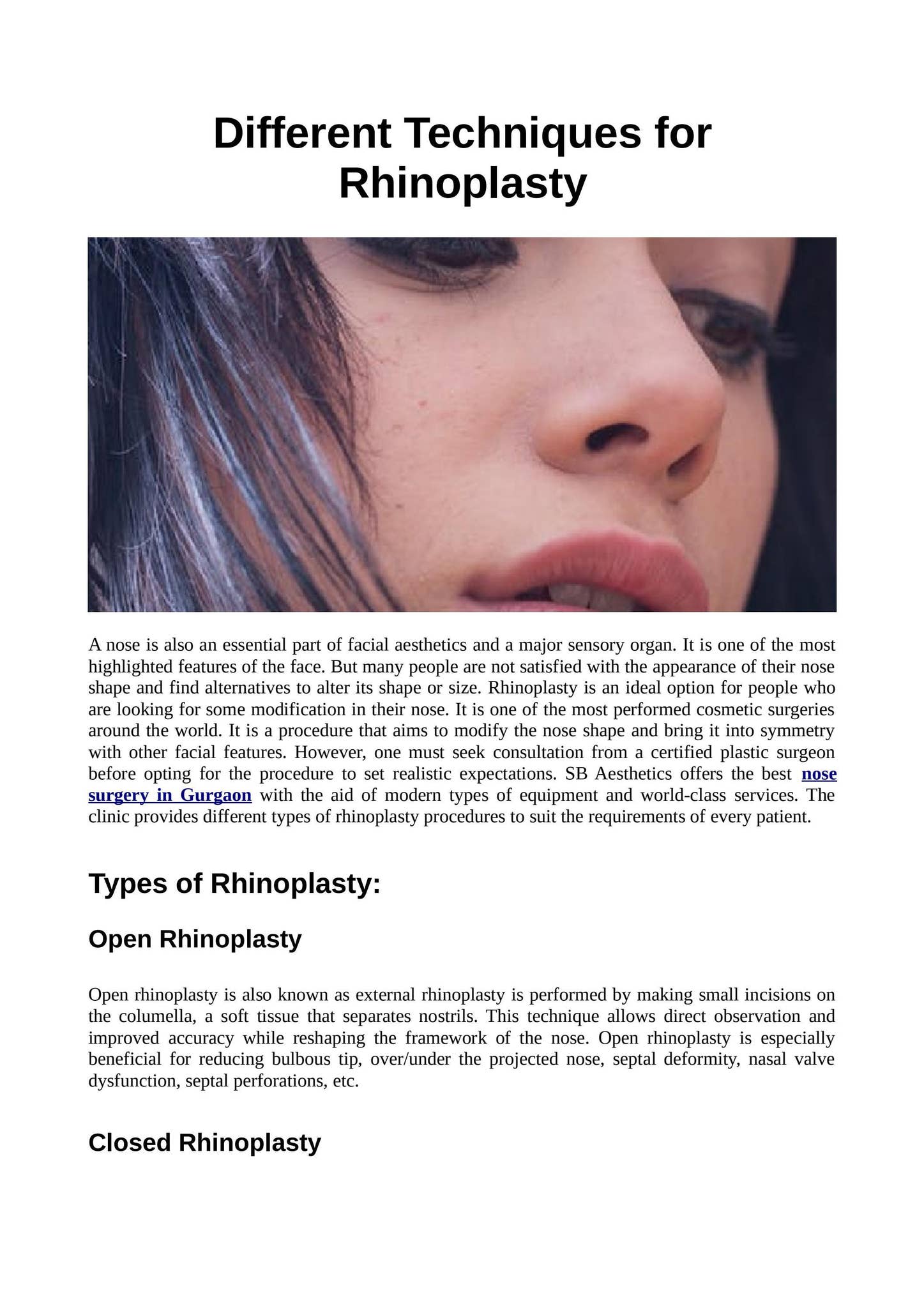 Different Techniques for Rhinoplasty by drshilpibhadani - Issuu