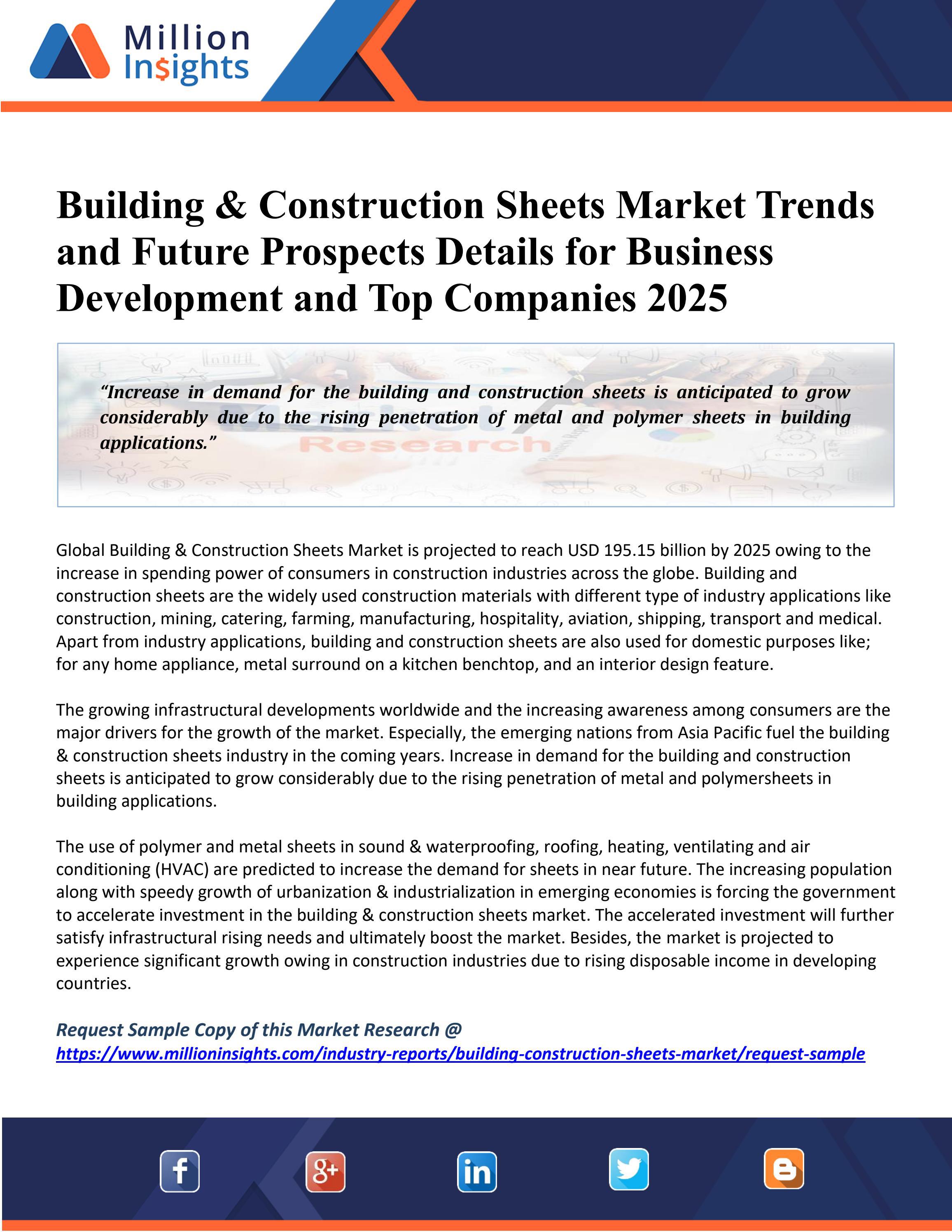 Building & Construction Sheets Market Analysis and Product Segments By