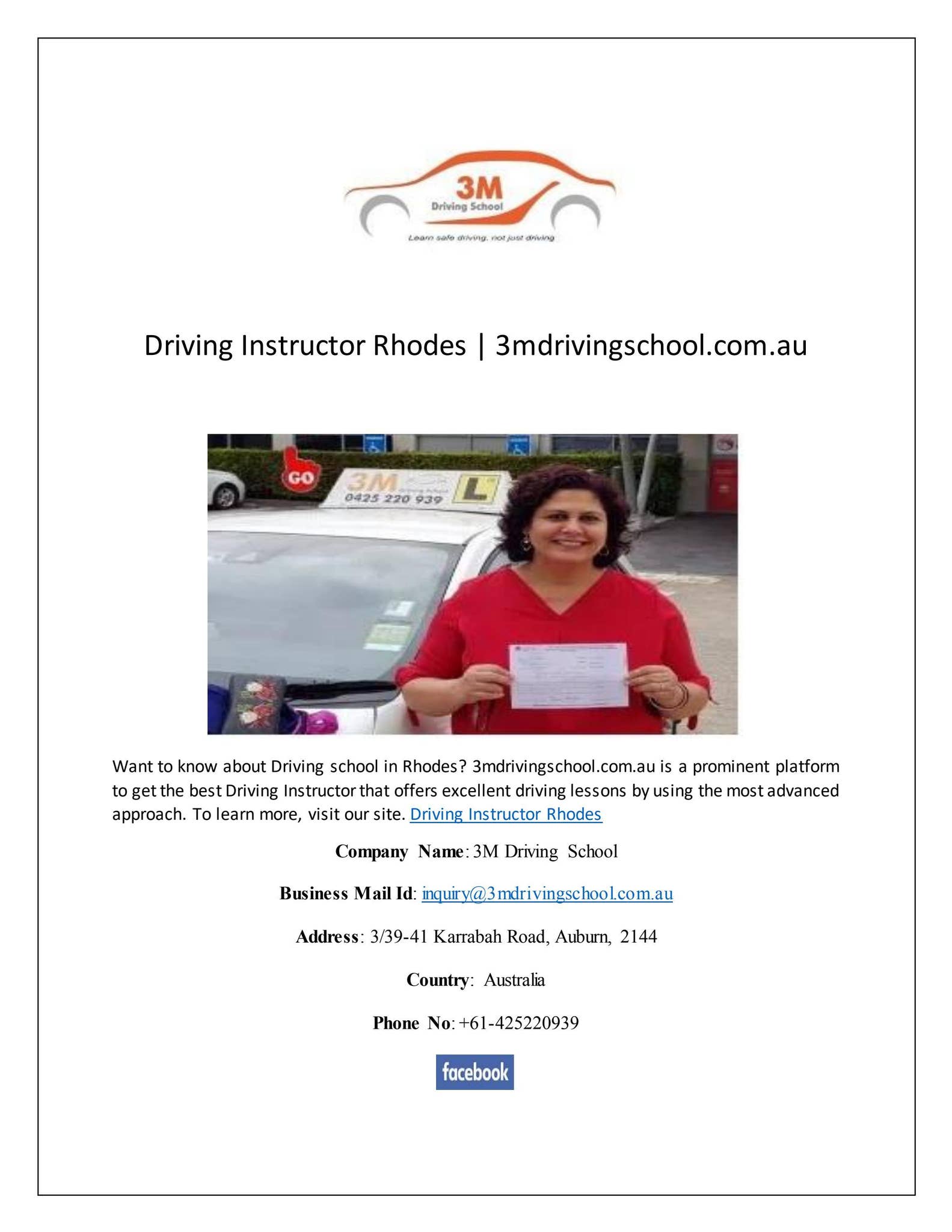 Driving Instructor Rhodes | 3mdrivingschool.com.au by 3M Driving School ...