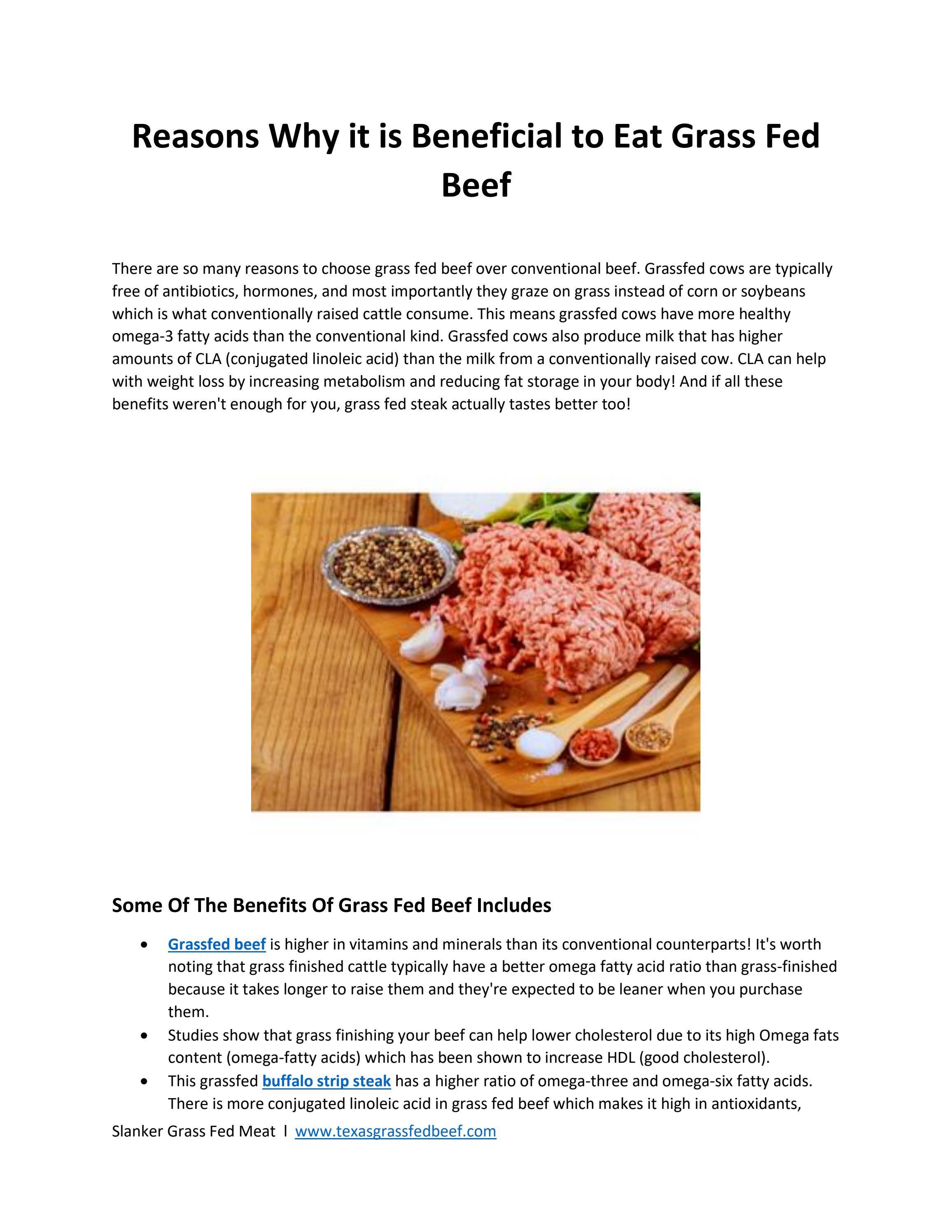 Reasons Why it is Beneficial to Eat Grass Fed Beef by maryslanker Issuu