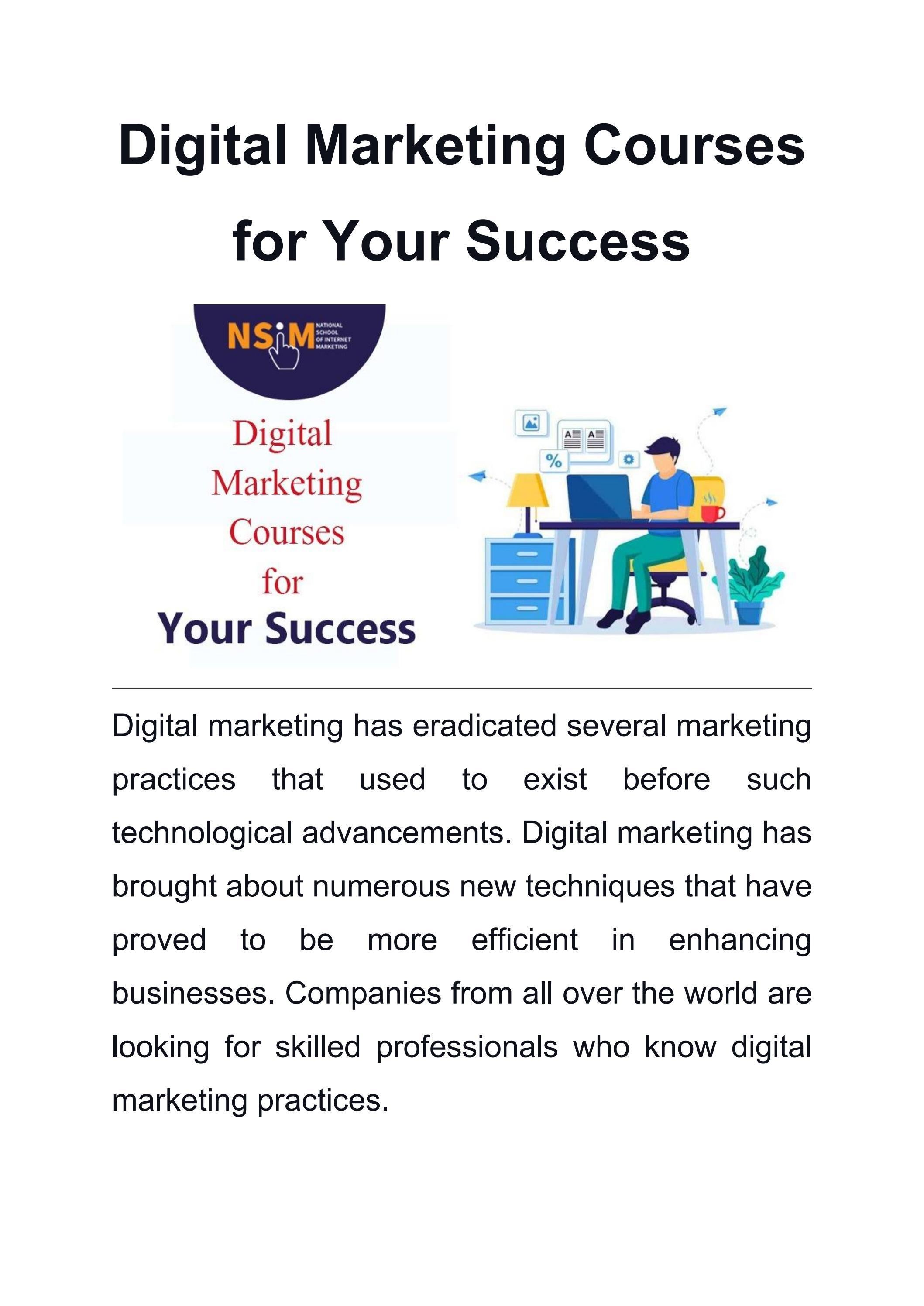 Digital Marketing Courses for Your Success by NSIM DELHI Issuu