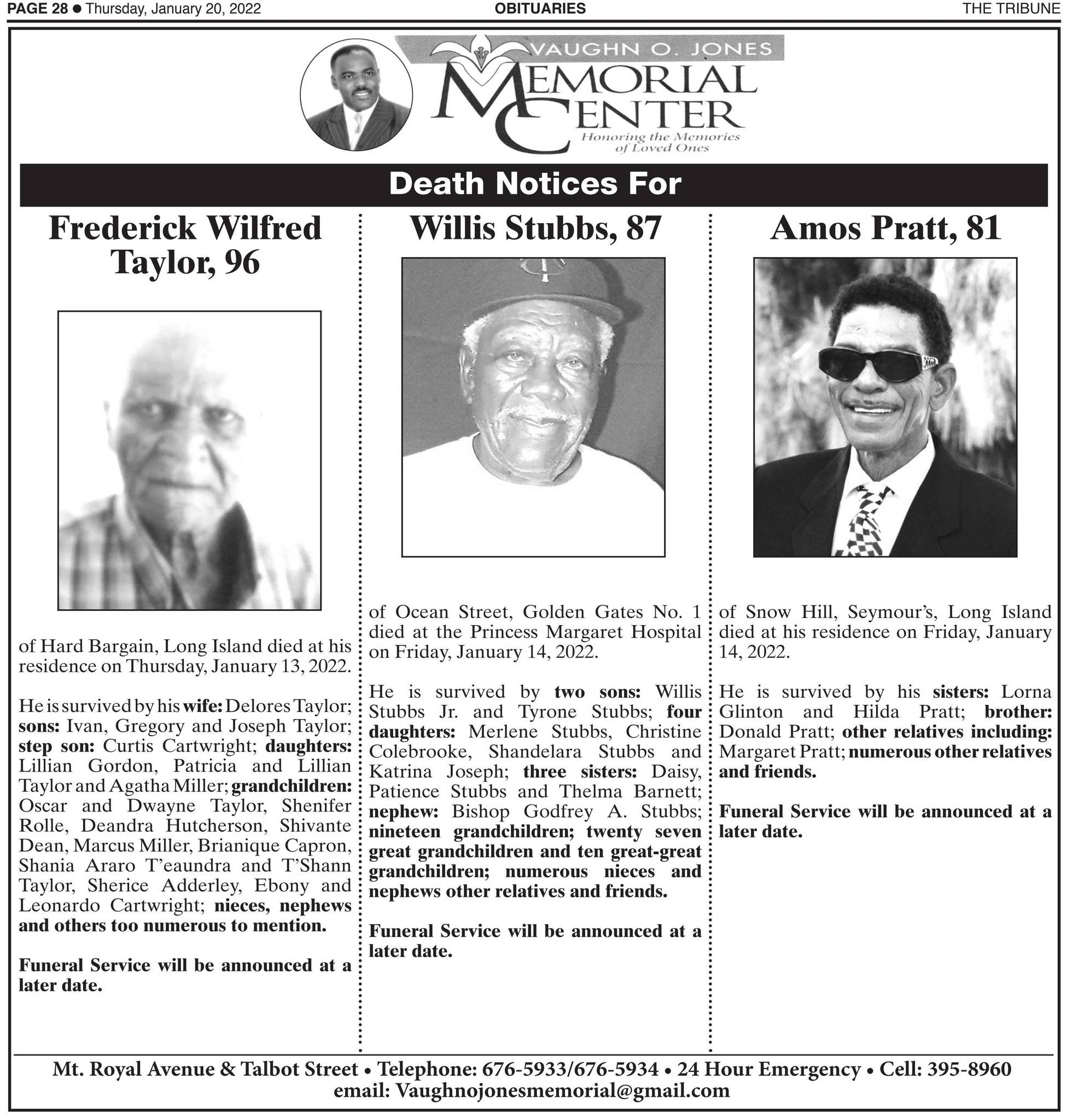01202022 OBITUARIES by tribune242 Issuu
