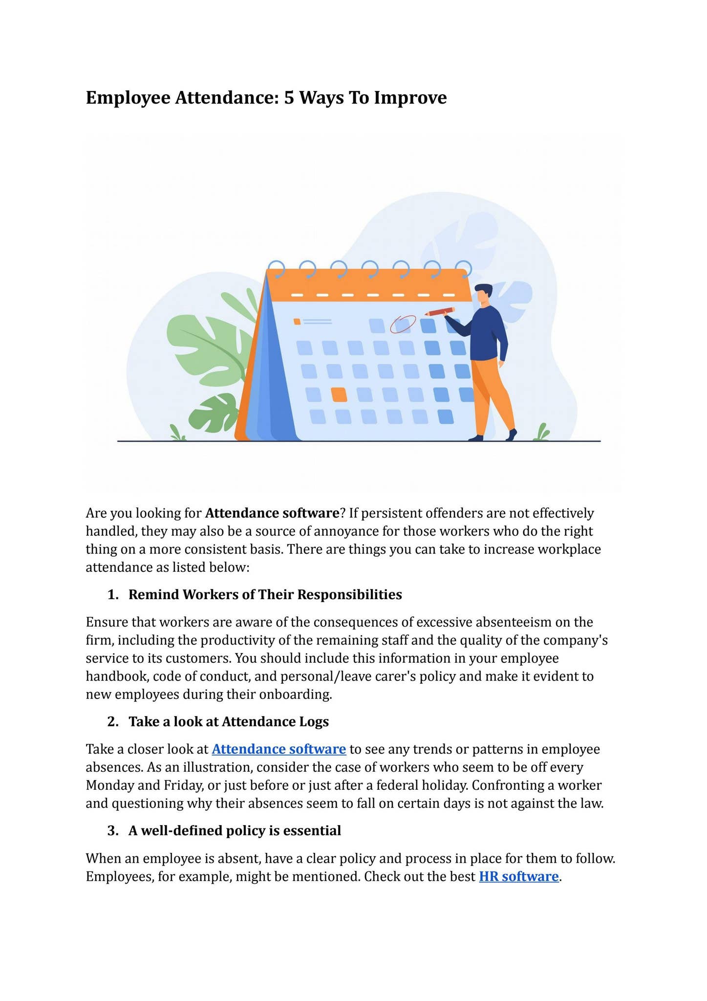 Employee Attendance: 5 Ways To Improve by leenadavis - Issuu
