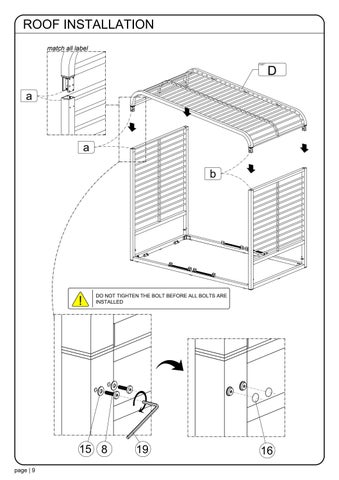 ASSEMBLY INSTRUCTION SOMBRERO LOUNGEBOOTH ALUMINUM SLATS 第 10 页