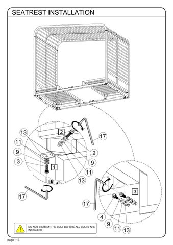 ASSEMBLY INSTRUCTION SOMBRERO LOUNGEBOOTH ALUMINUM SLATS 第 14 页