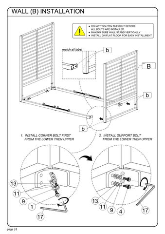 ASSEMBLY INSTRUCTION SOMBRERO LOUNGEBOOTH ALUMINUM SLATS 第 9 页