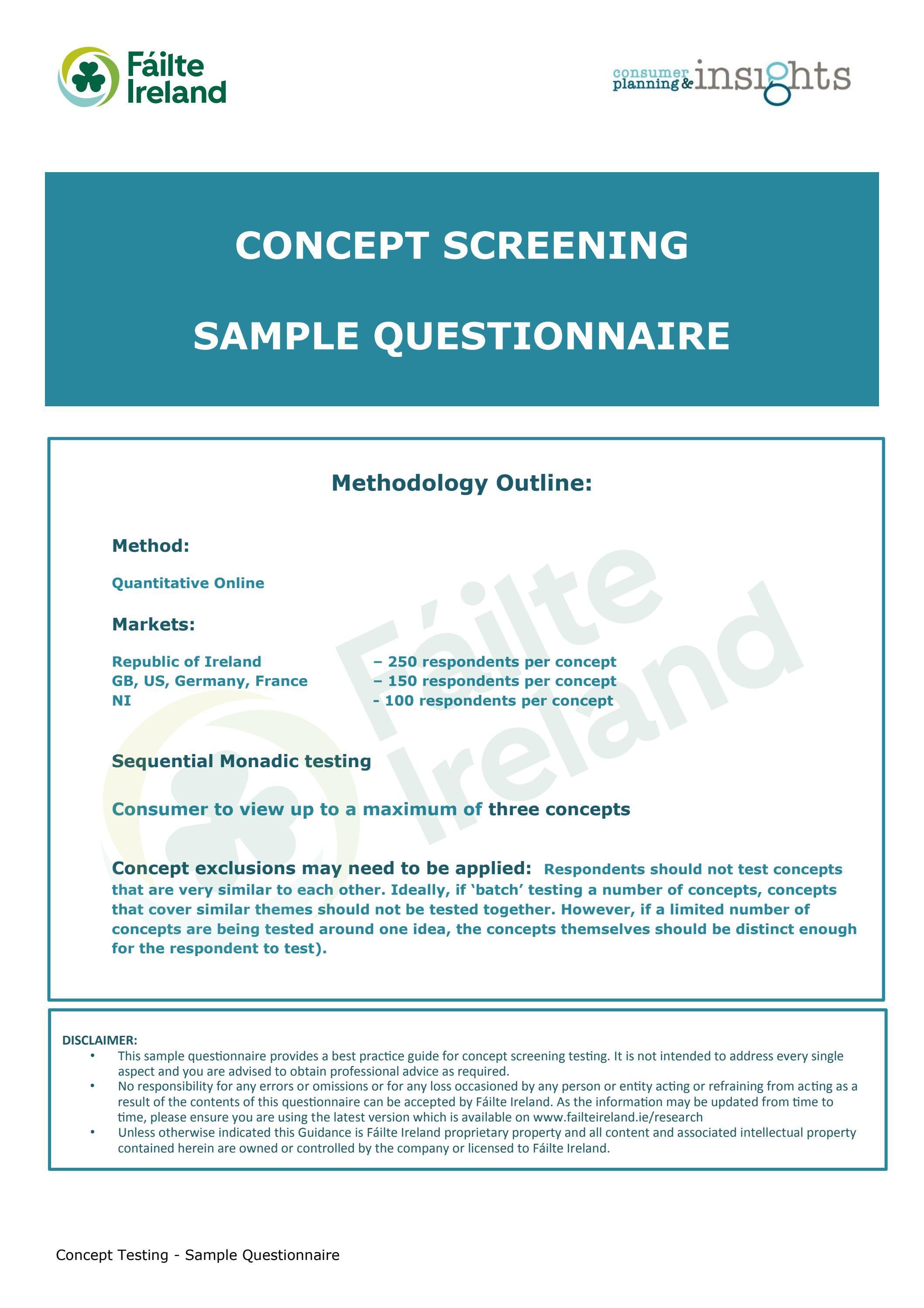 Concept Testing Questionnaire by DiscoverIreland - Issuu