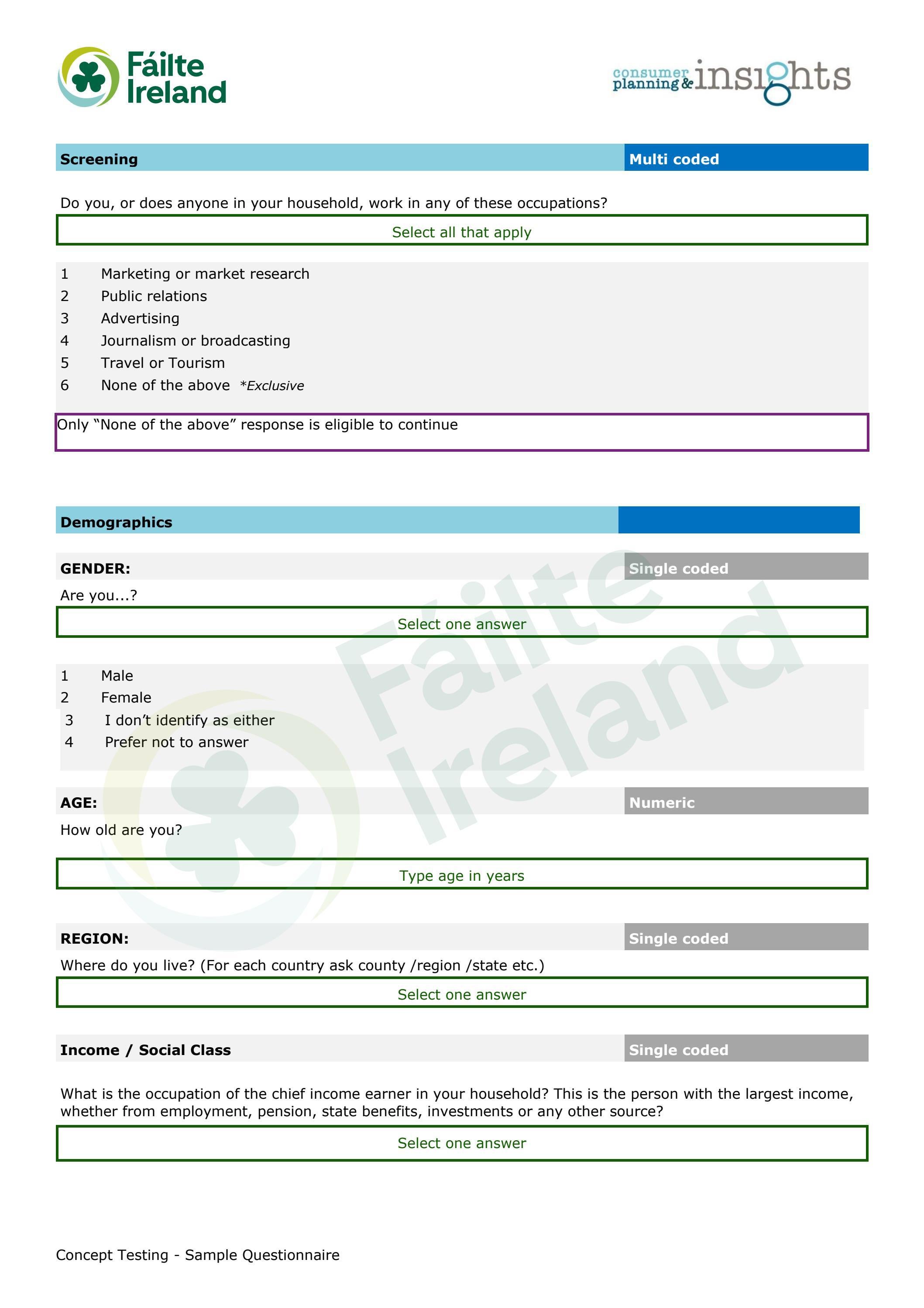 Concept Testing Questionnaire by DiscoverIreland Issuu