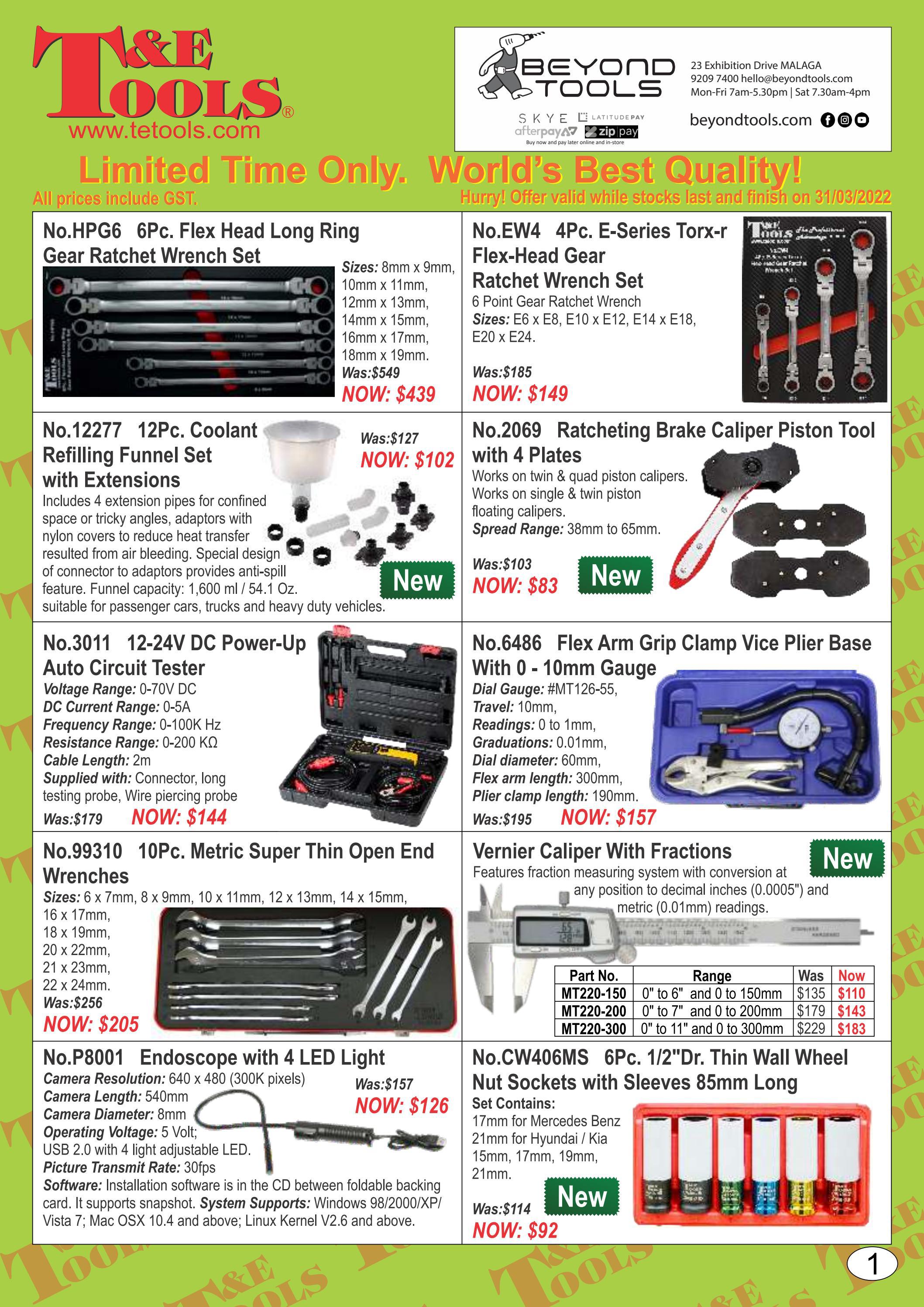 TE TOOLS CATALOGUE VALID UNTIL 31st MARCH 2022 by Beyond Tools Issuu