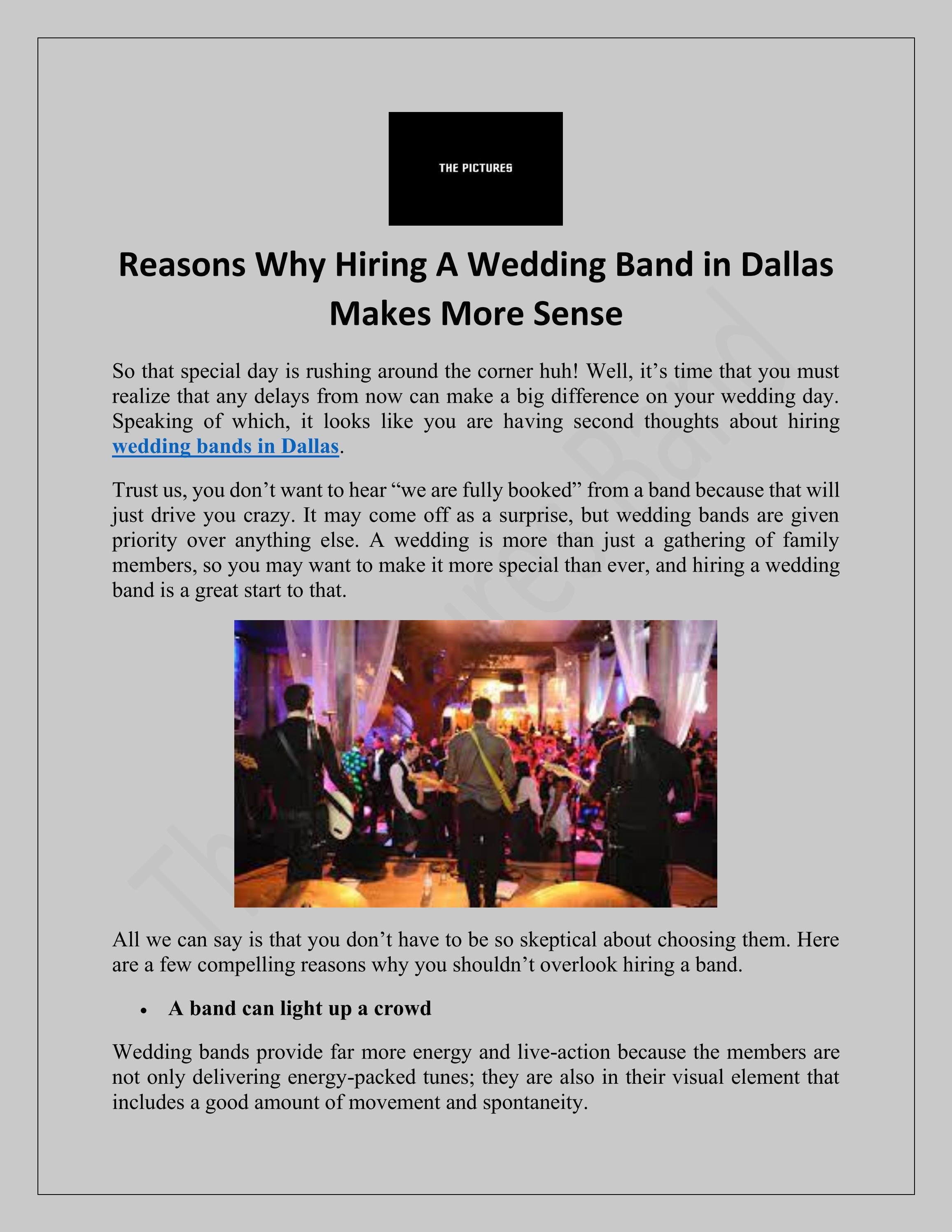 Best Wedding Bands Austin Tx The Pictures Band by thepictures01 Issuu