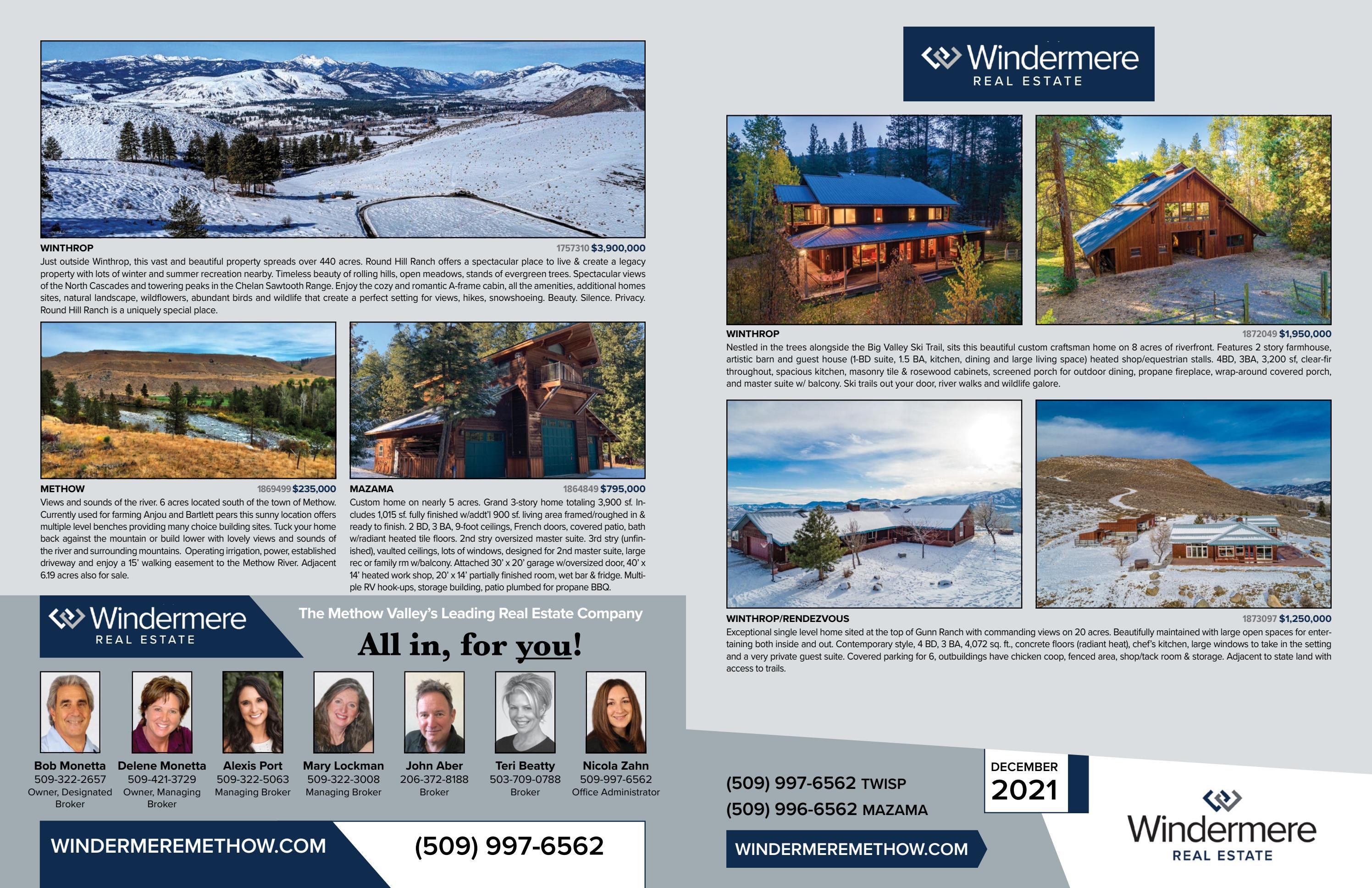 Windermere Methow Valley Real Estate December 2021 Catalogue by