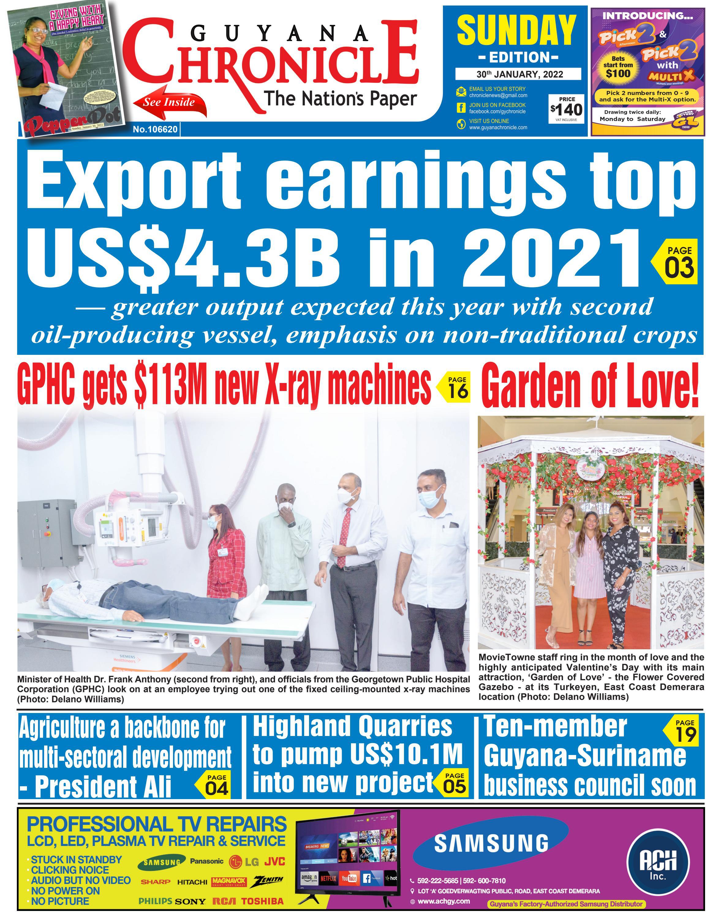 Guyana Chronicle E-Paper30-01-2022 by Guyana Chronicle - Issuu