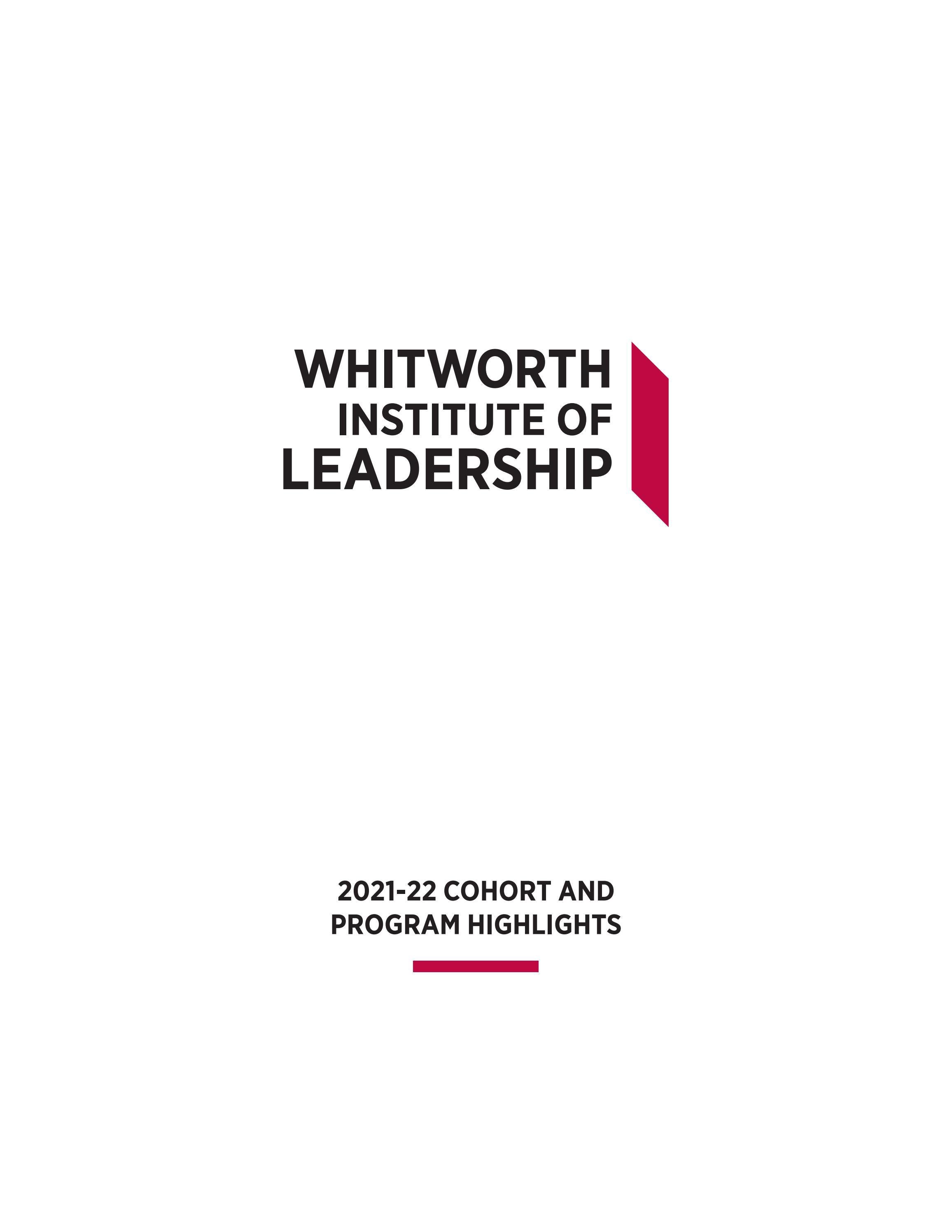 Whitworth Institute of Leadership 202122 Cohort and Program Highlights
