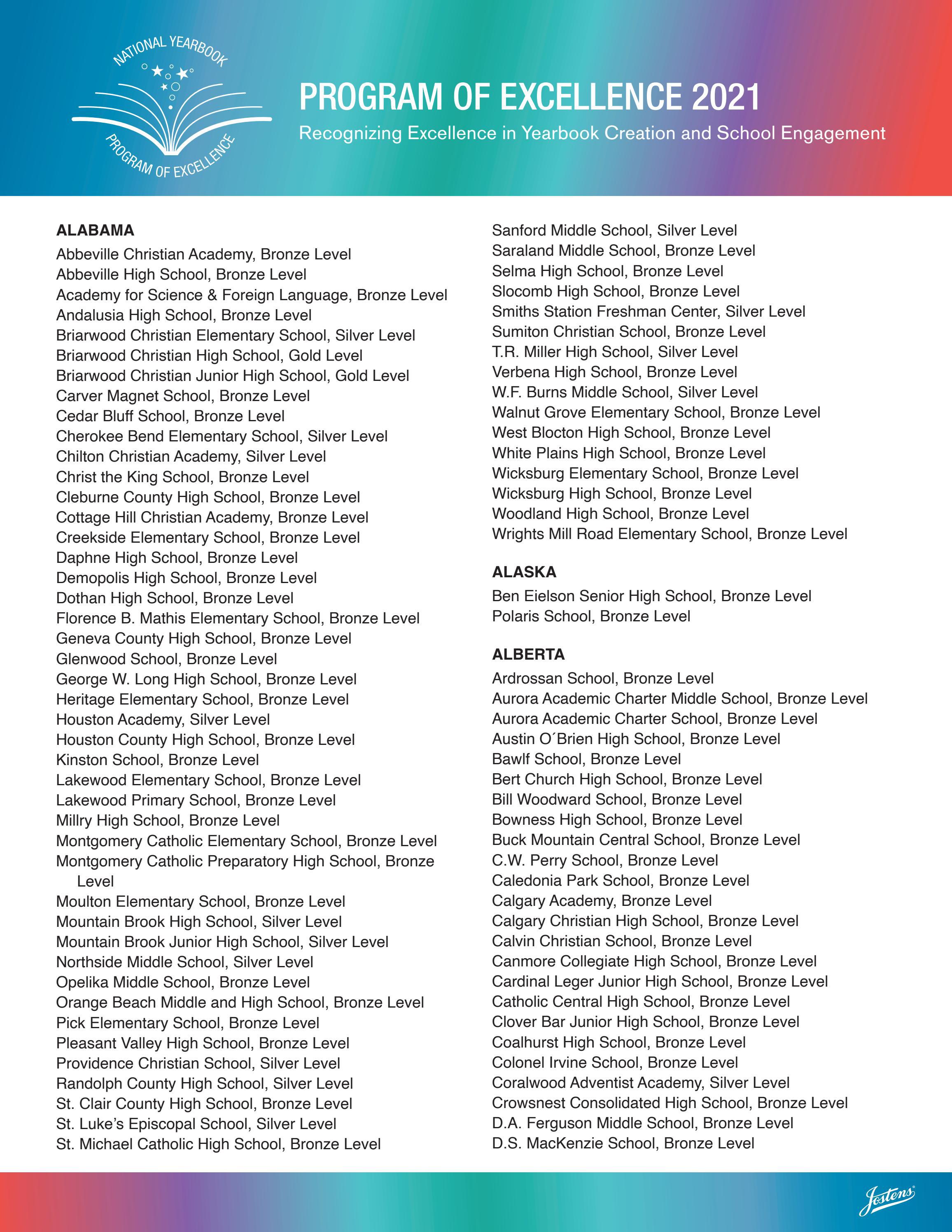 Jostens National Yearbook Program of Excellence, 2021 by Jostens