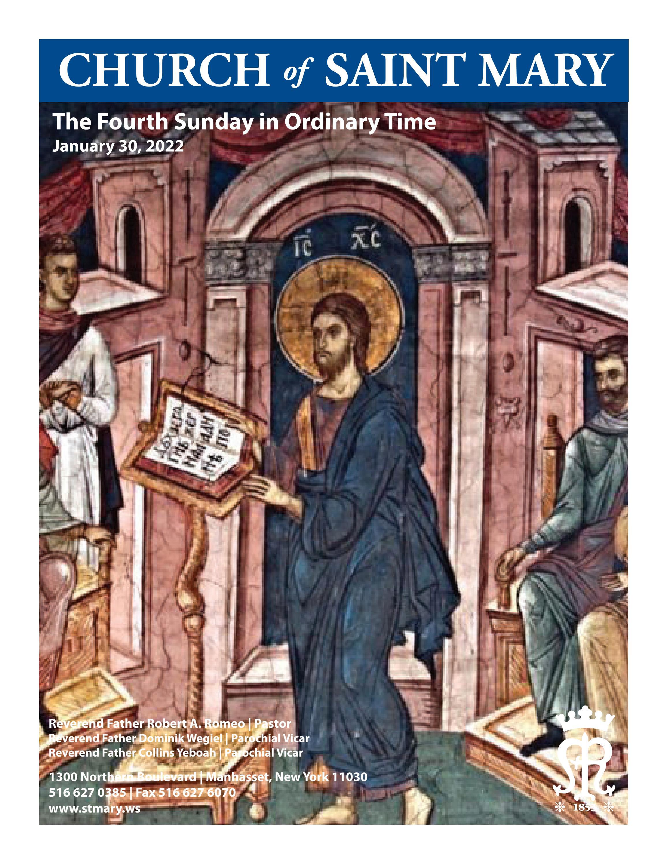 Church of Saint Mary Parish Bulletin January 30, 2022 by Church and Schools of Saint Mary Issuu