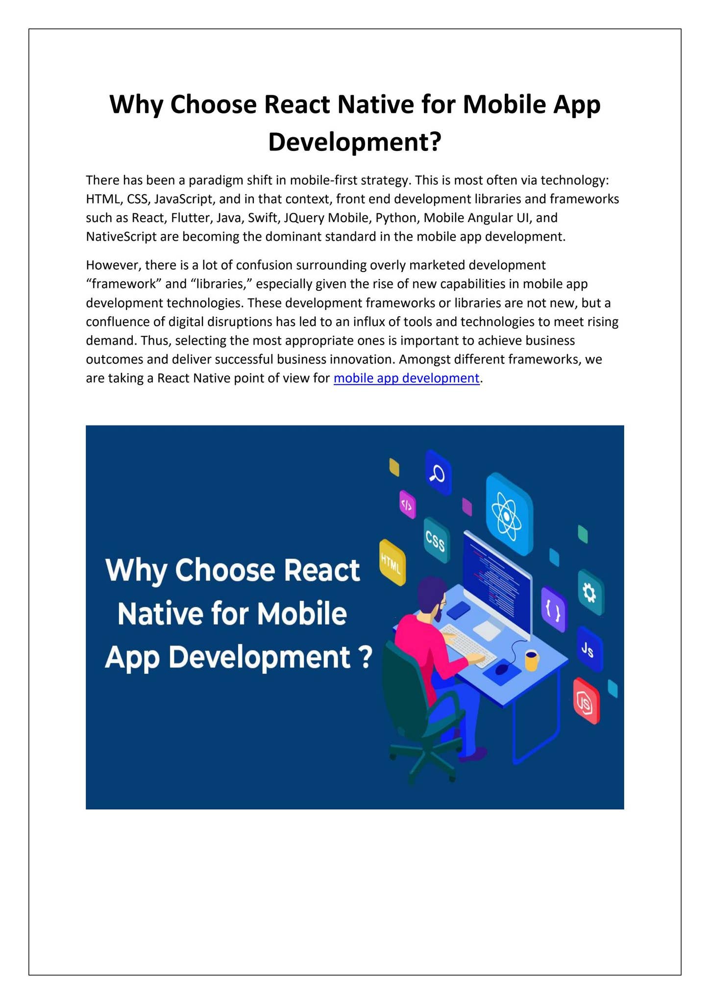Why Choose React Native For Mobile App Development? by Minds Task ...