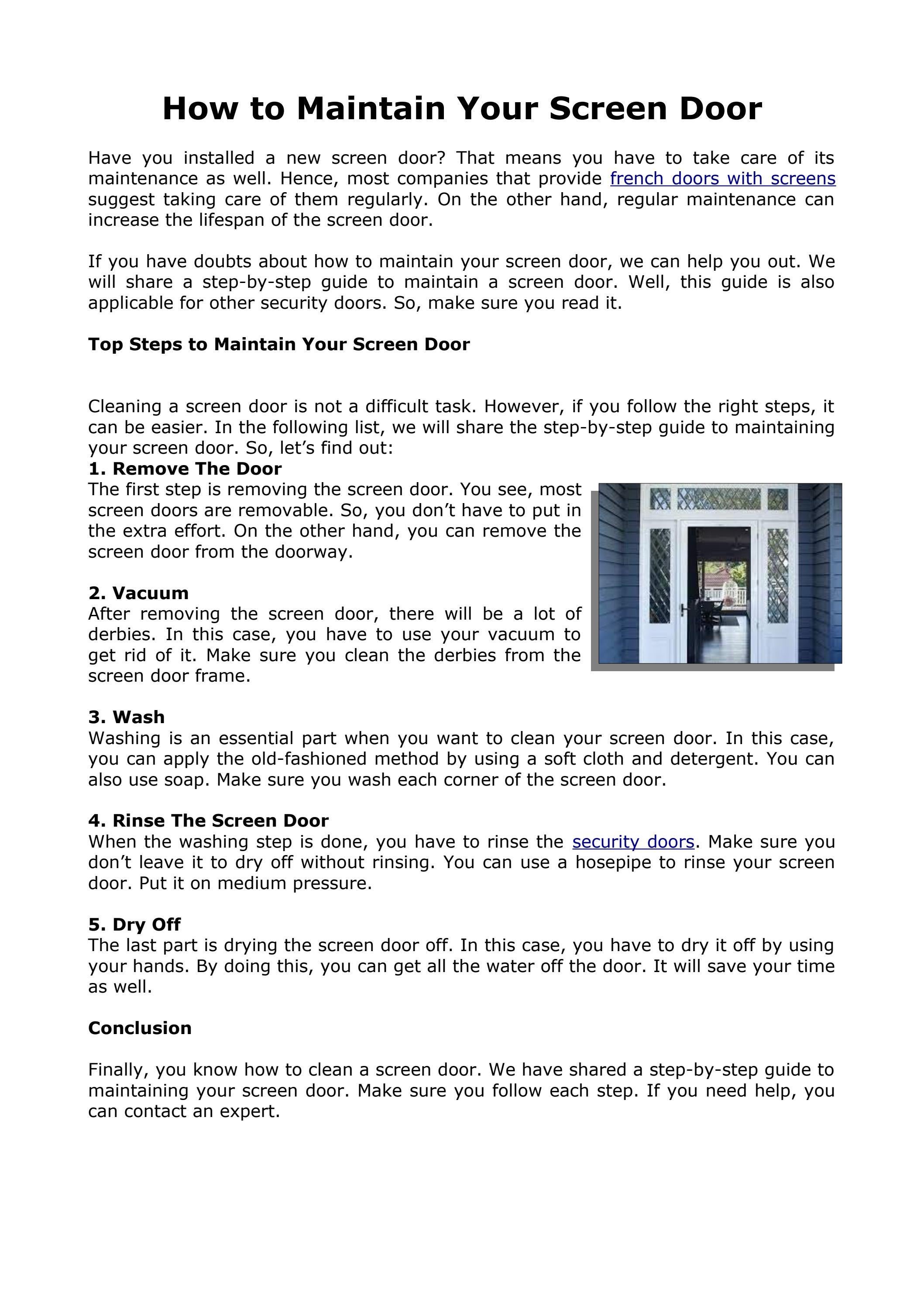 How to Maintain Your Screen Door by Secure lux Issuu