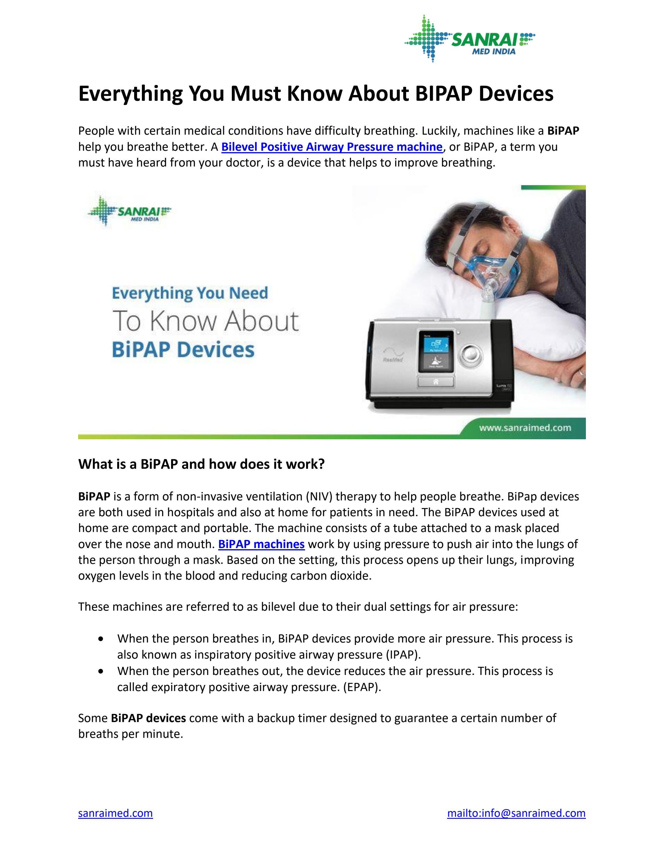 Everything You Must Know About BIPAP Devices by Sanrai Med India Issuu