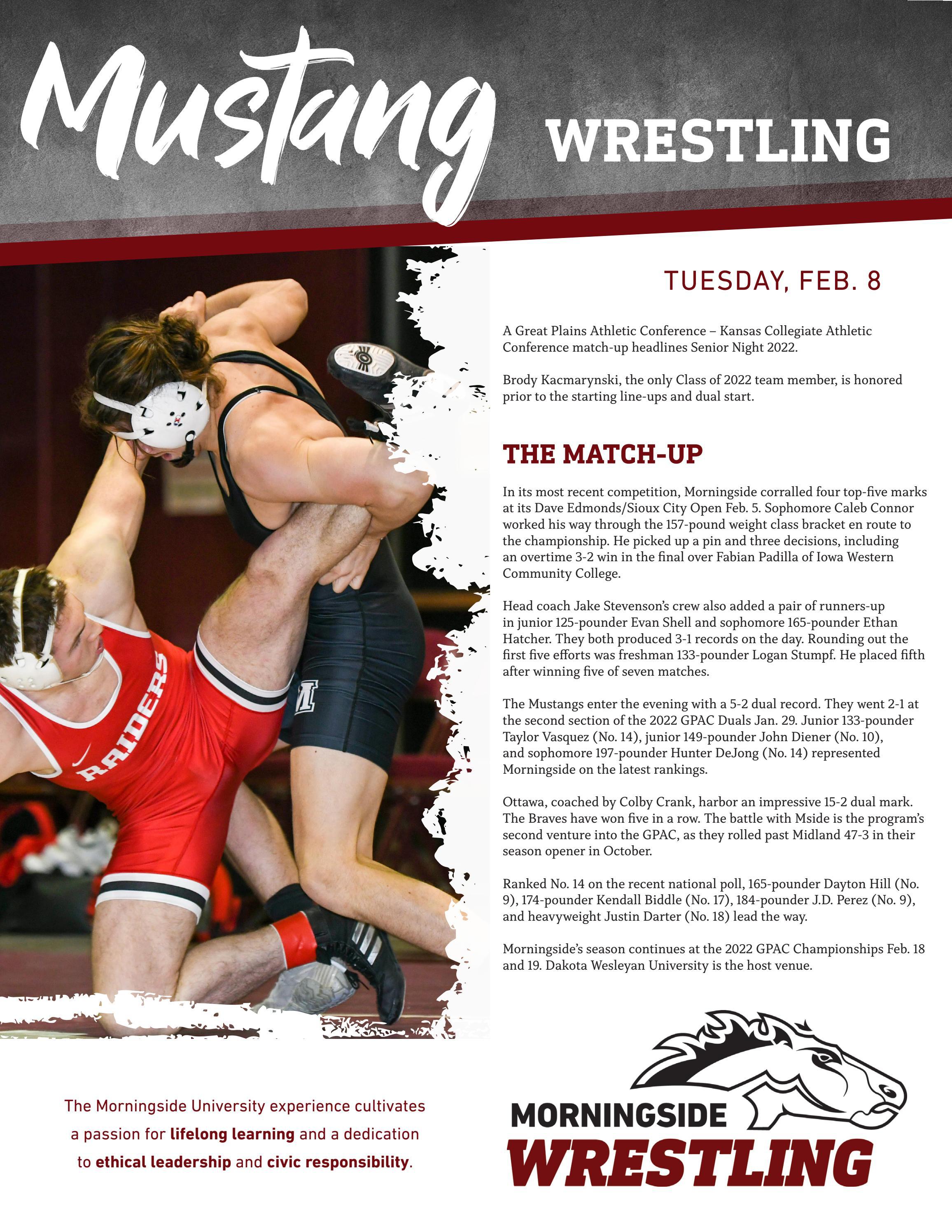 Ottawa Wrestling Dual Day Tuesday, Feb. 7, 2022 by Morningside
