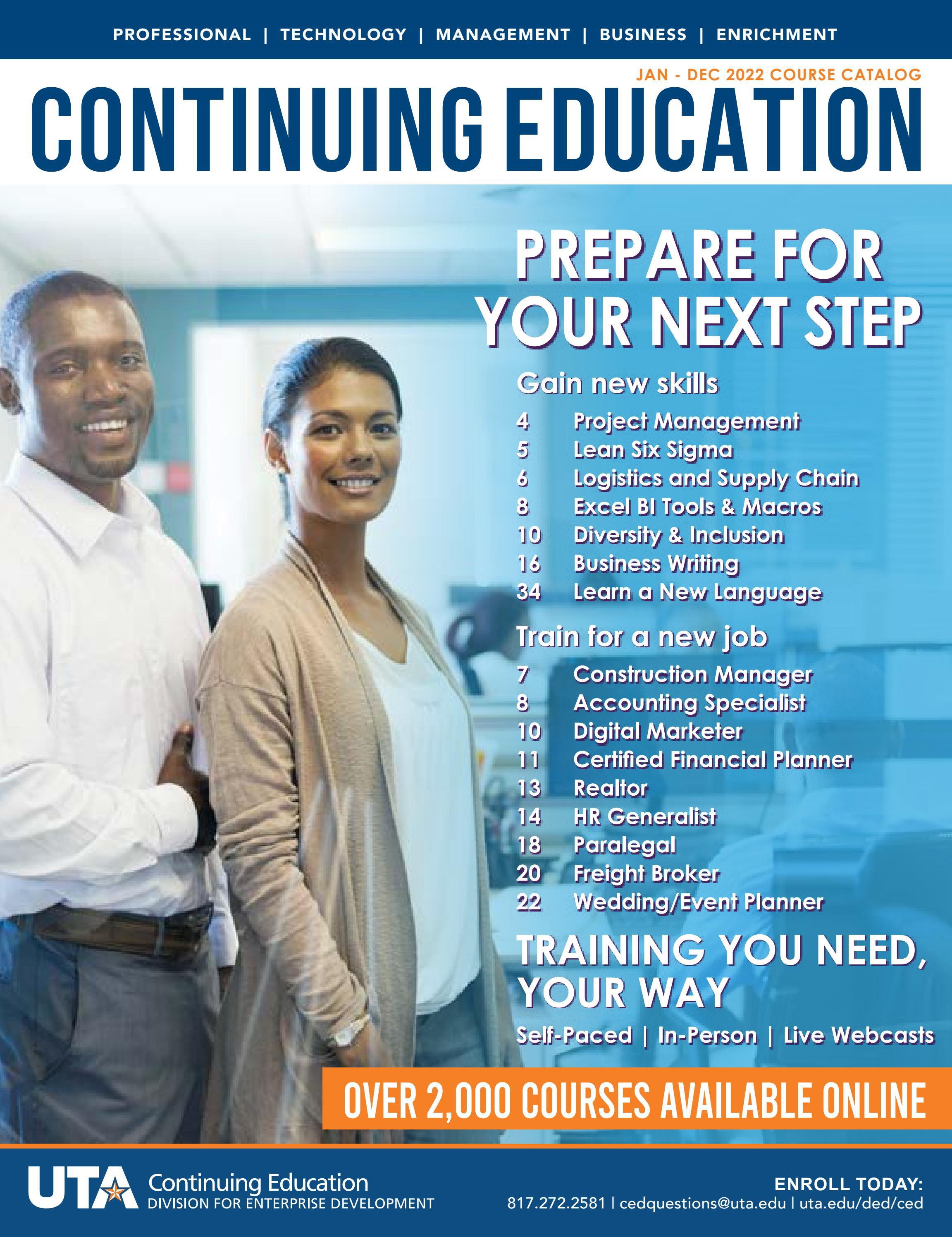 UTA Continuing Education Course Catalog Spring 2022 By UTA Continuing UTA Continuing Education Course Catalog Spring 2022 By UTA Continuing