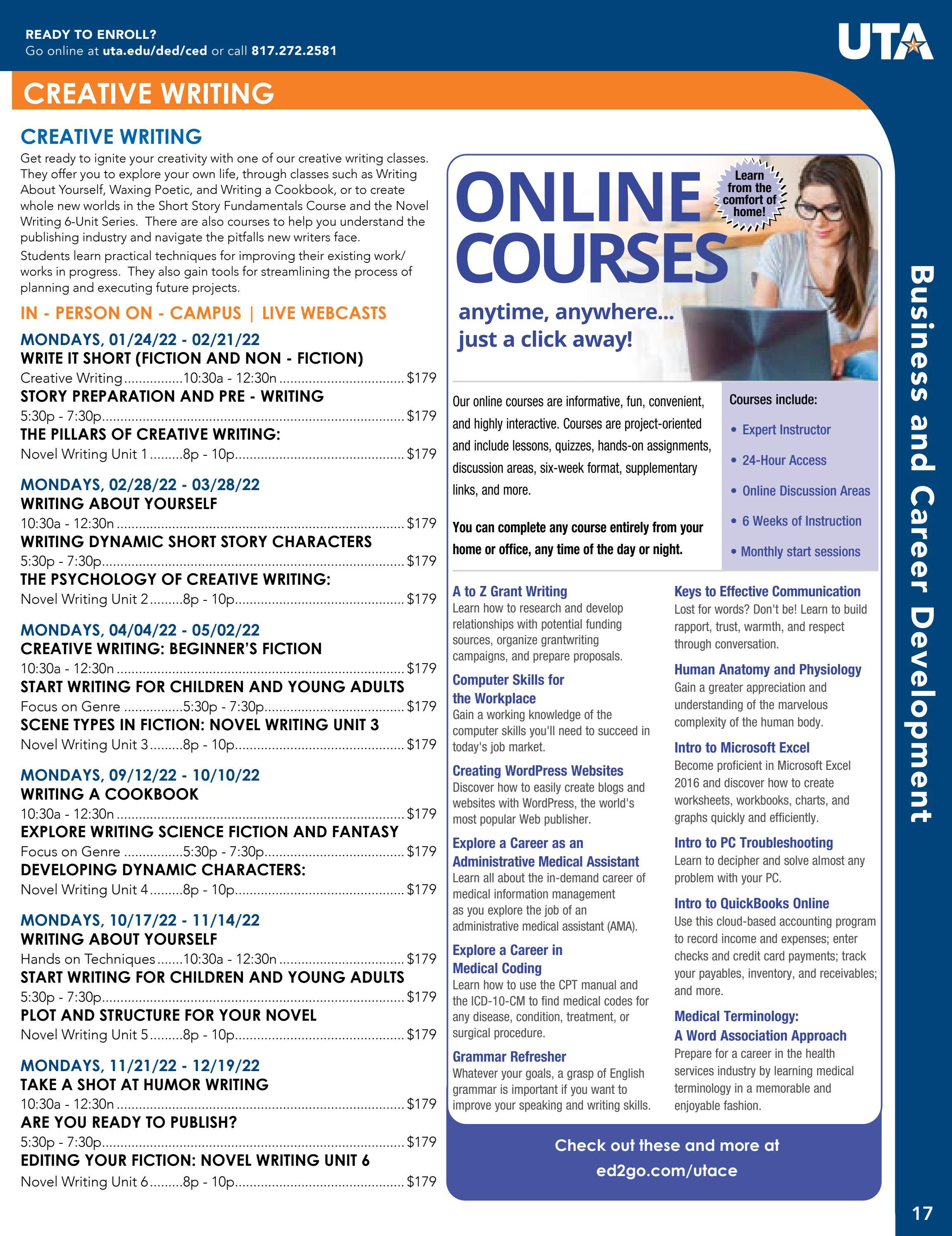 UTA Continuing Education Course Catalog Spring 2022 By UTA Continuing UTA Continuing Education Course Catalog Spring 2022 By UTA Continuing