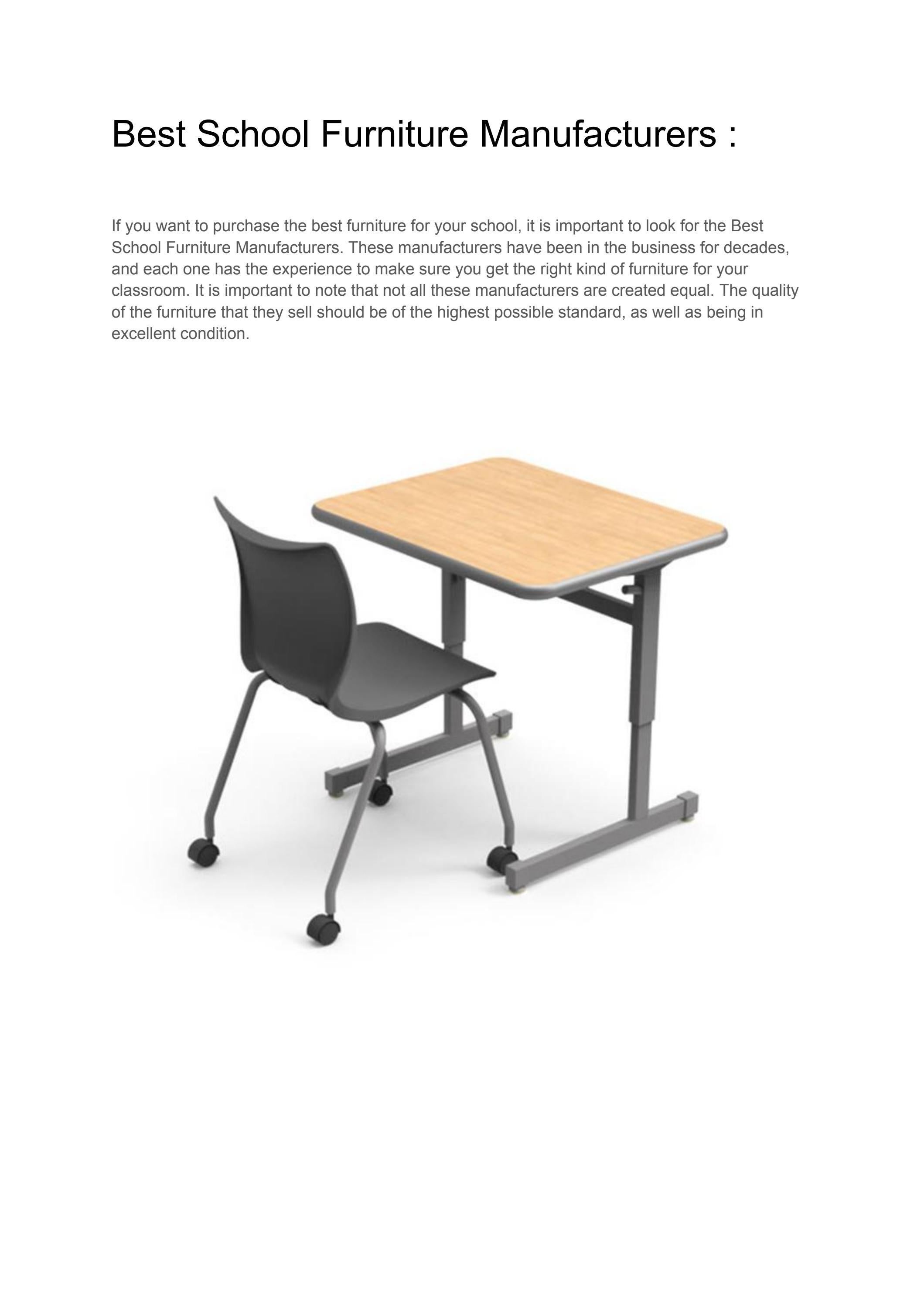 Best School Furniture Manufacturers by Zac Efron Issuu