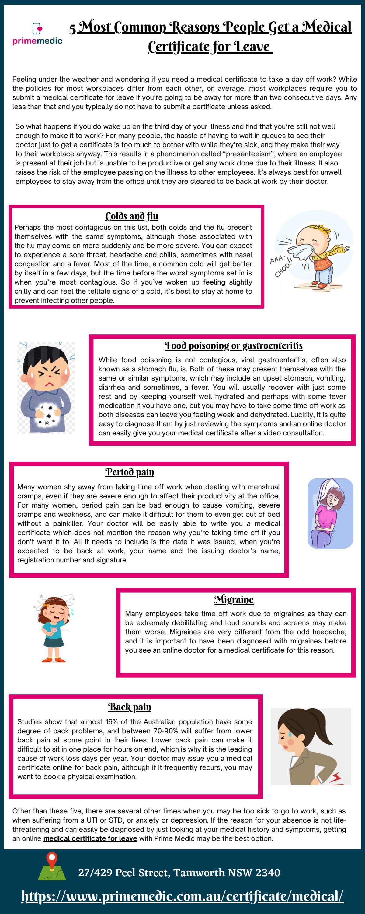 5 Most Common Reasons People Get A Medical Certificate For Leave By 