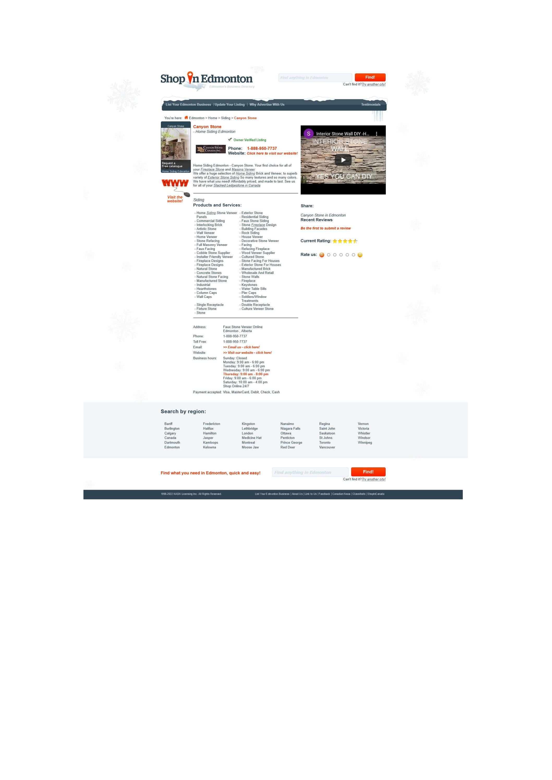 Stone Veneer Shop Online Canyon Stone Burlington, Edmonton pages