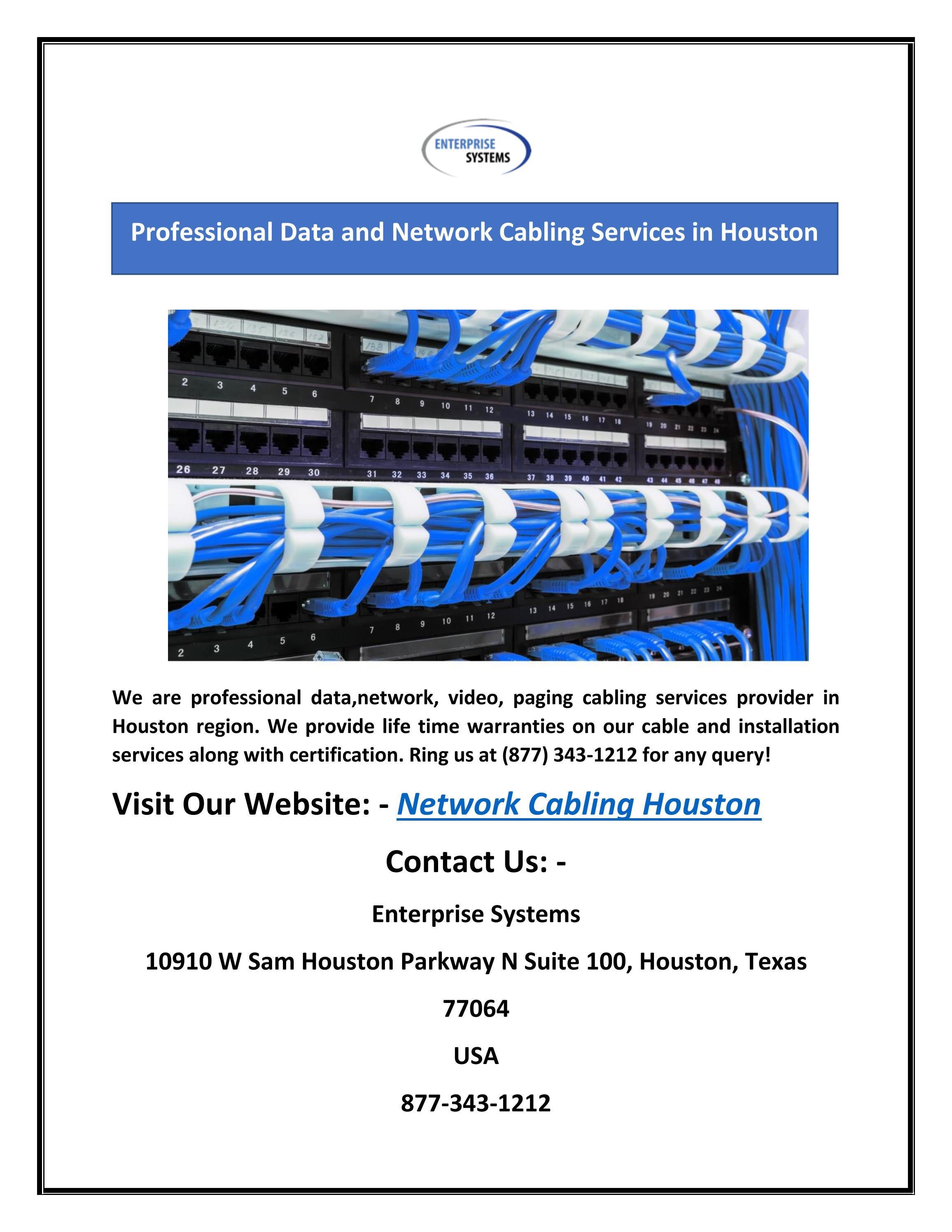 Professional Data and Network Cabling Services in Houston by Enterprise