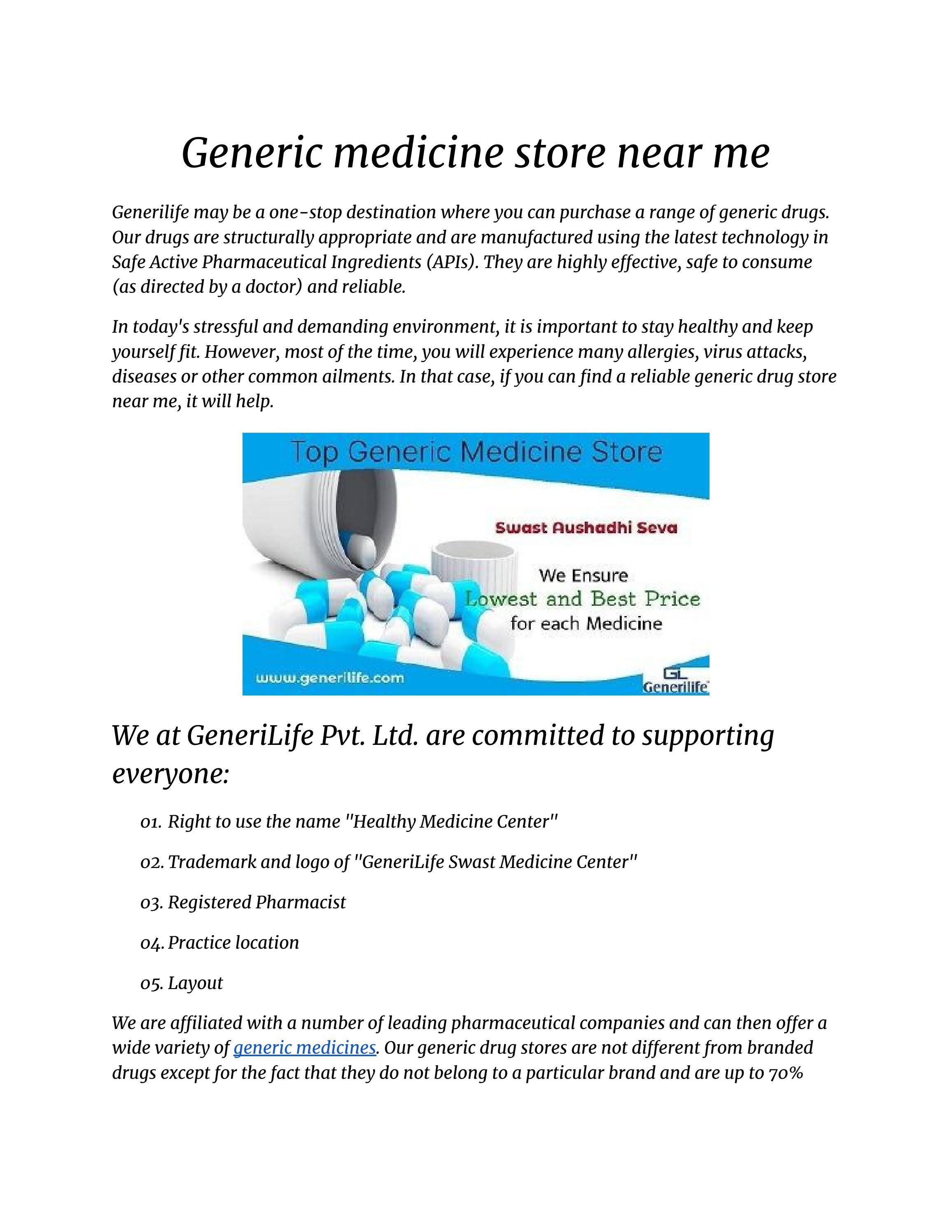 Generic medicine store near me by Generic Medicine Issuu