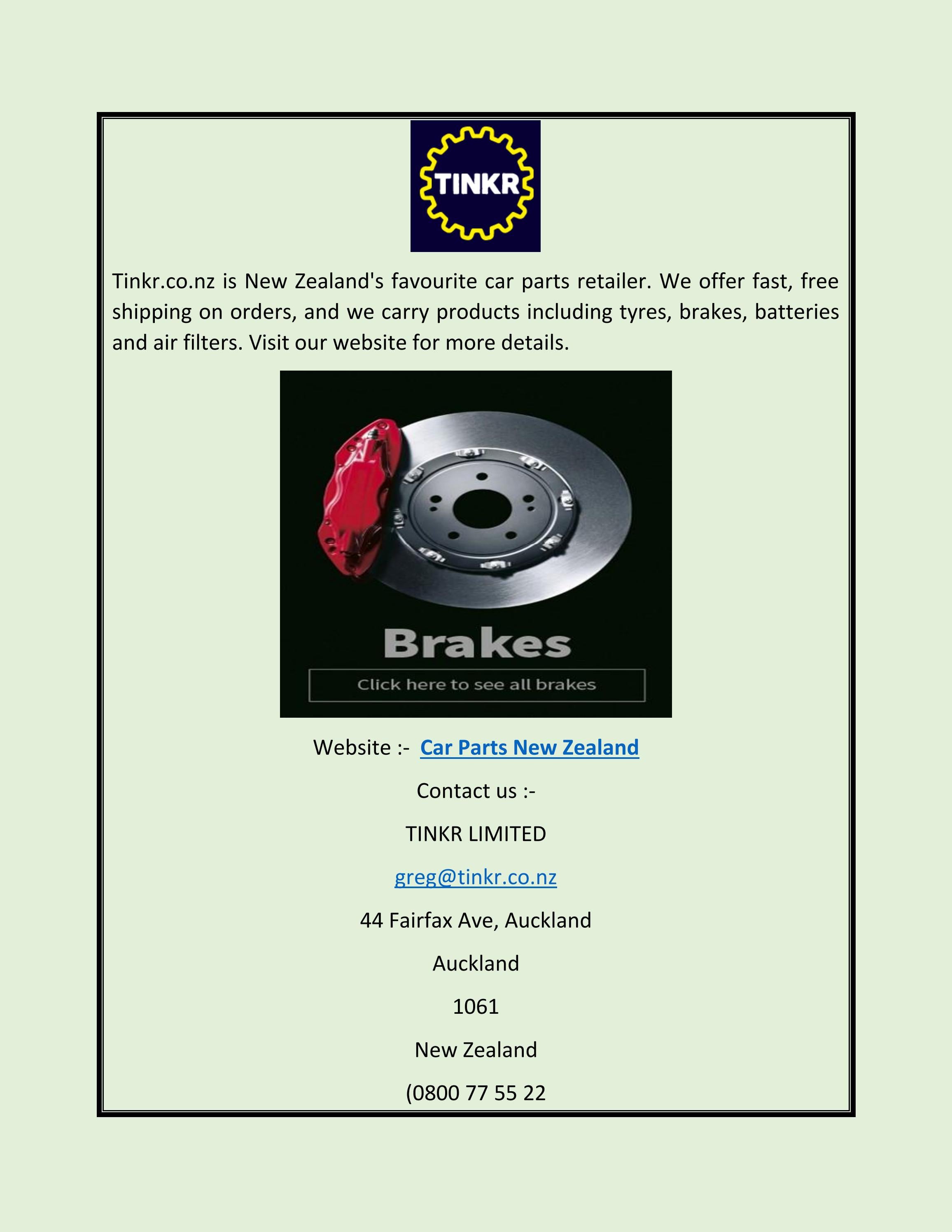 Car Parts New Zealand Tinkr.co.nz by TINKR LIMITED Issuu