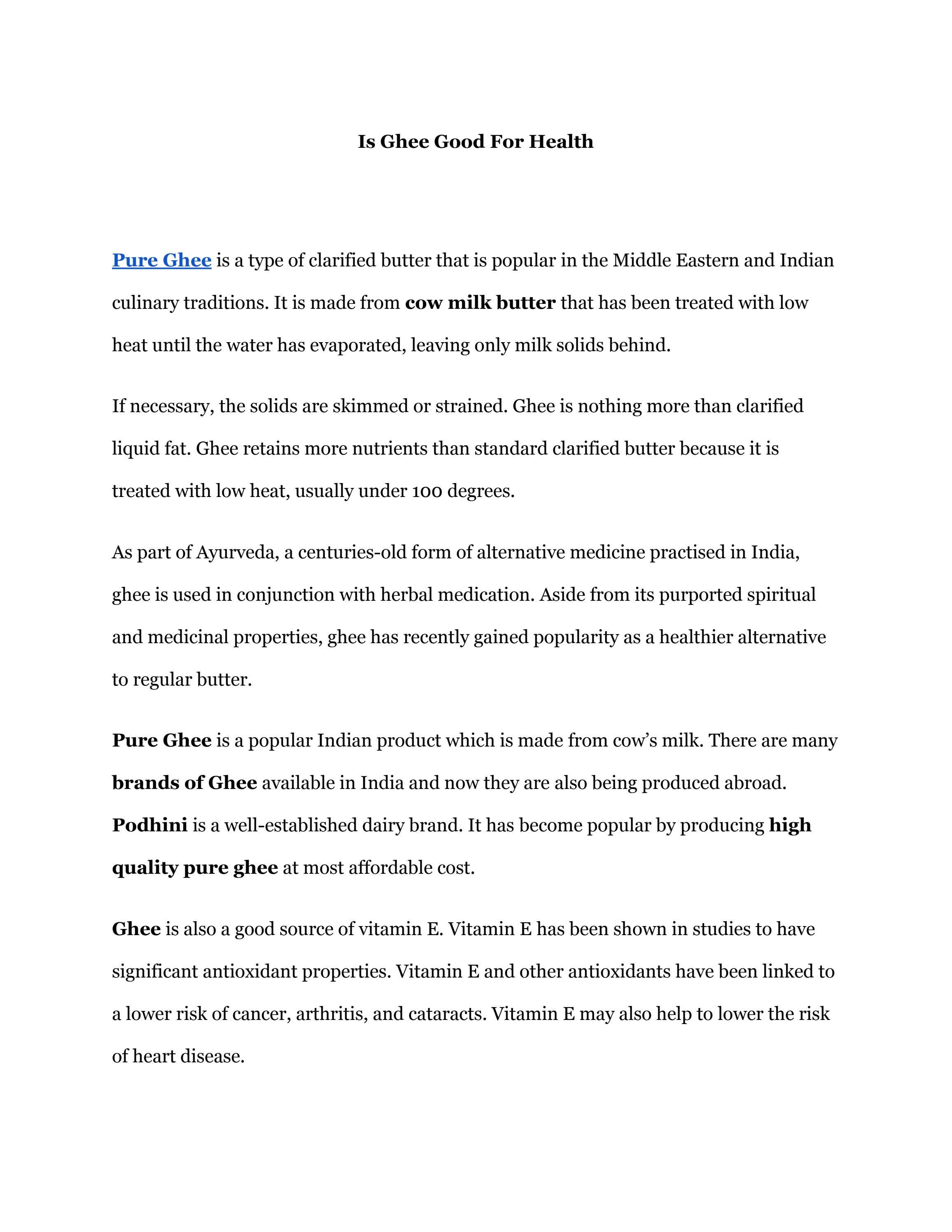 Is Ghee Good For Health by podhinidairyproducts Issuu
