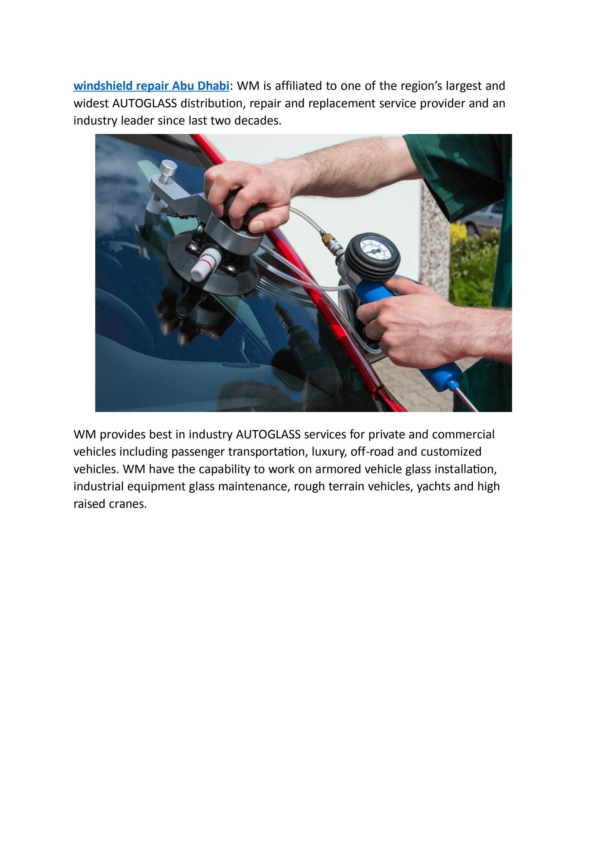 windshield repair Abu Dhabi by wind master Issuu