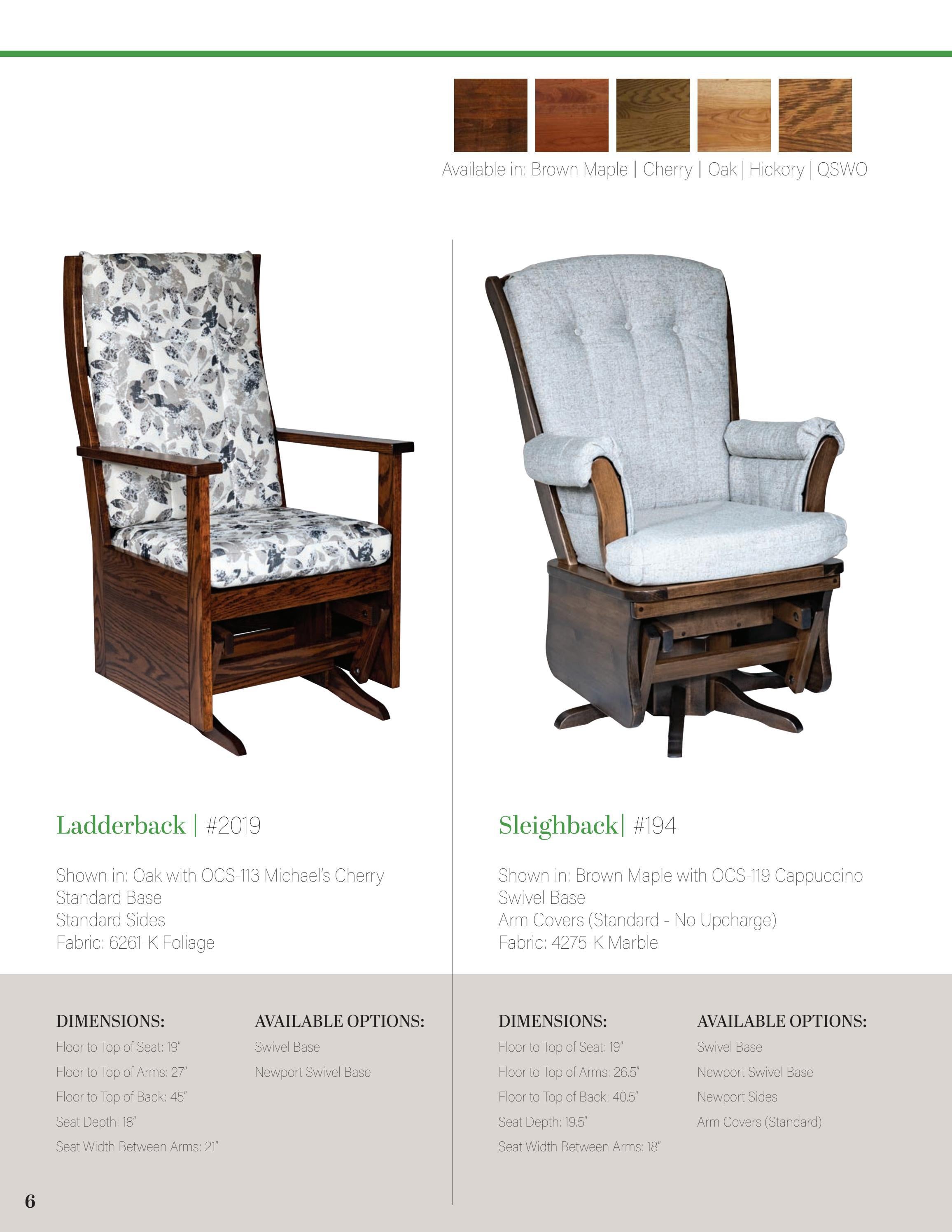 2021 Gliders by Miller Miller's E&G Amish Furniture by E