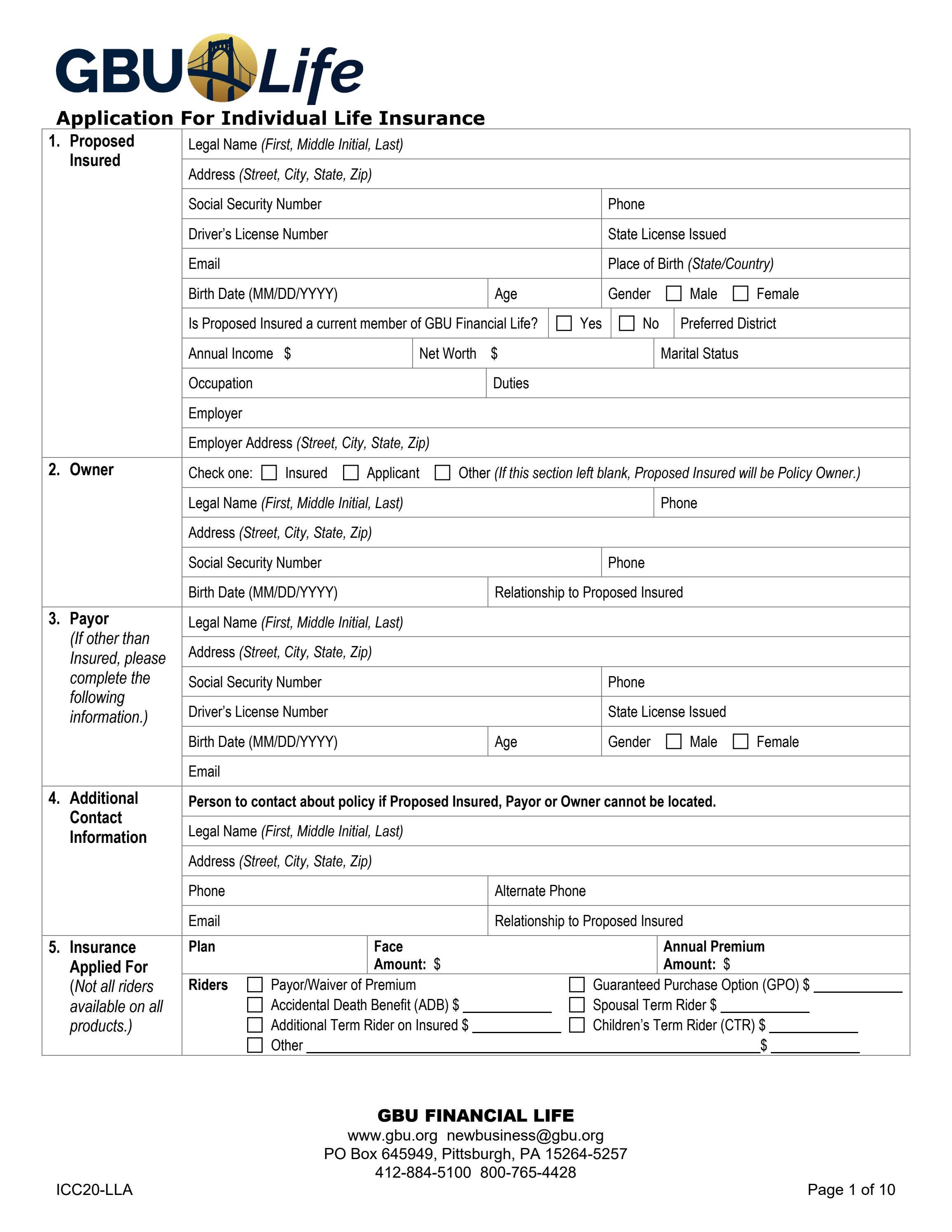 Minnesota Life Insurance Application Packet by GBULife Issuu