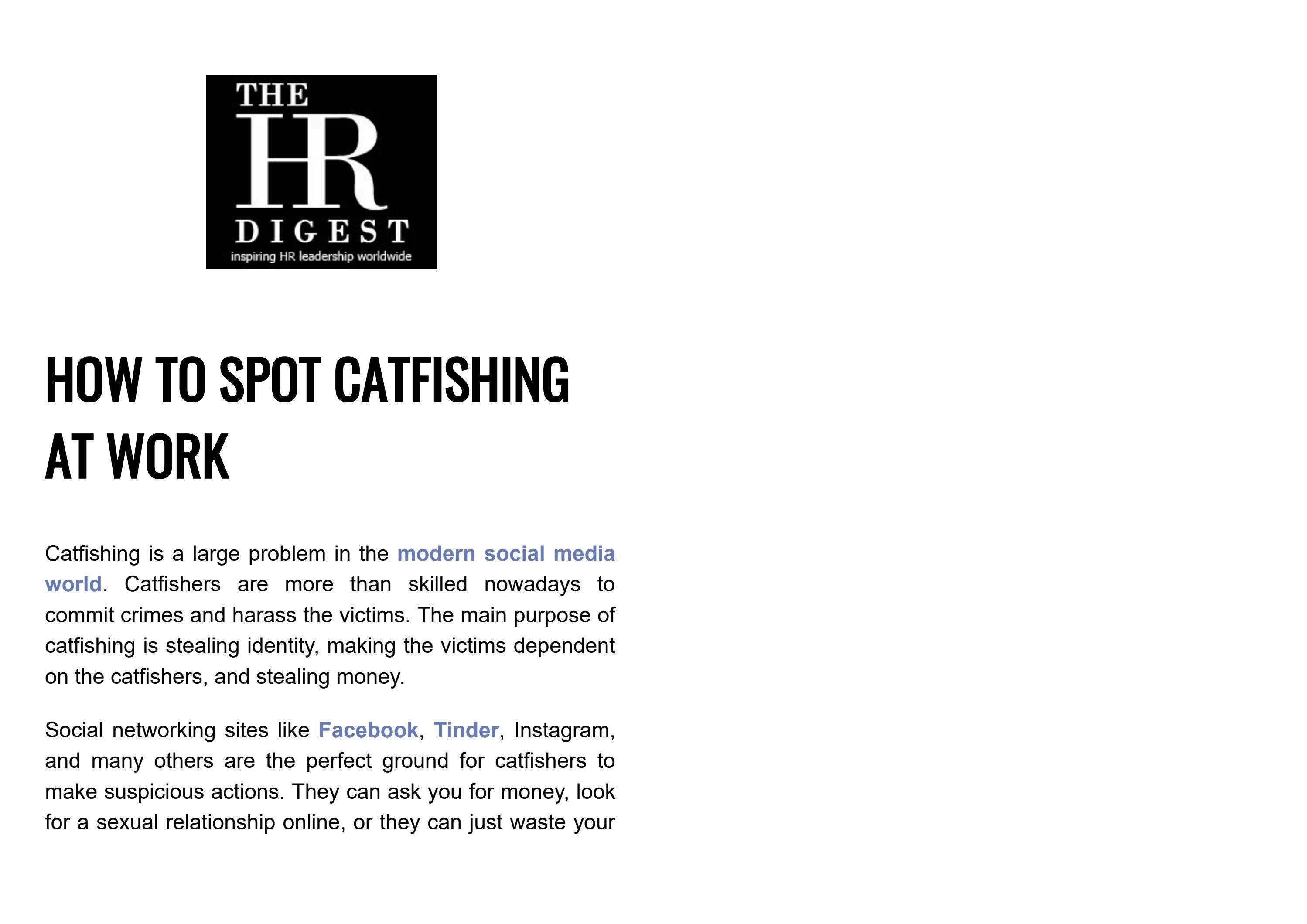 Catfishing at Work How to Spot It by Ethan Hest Issuu