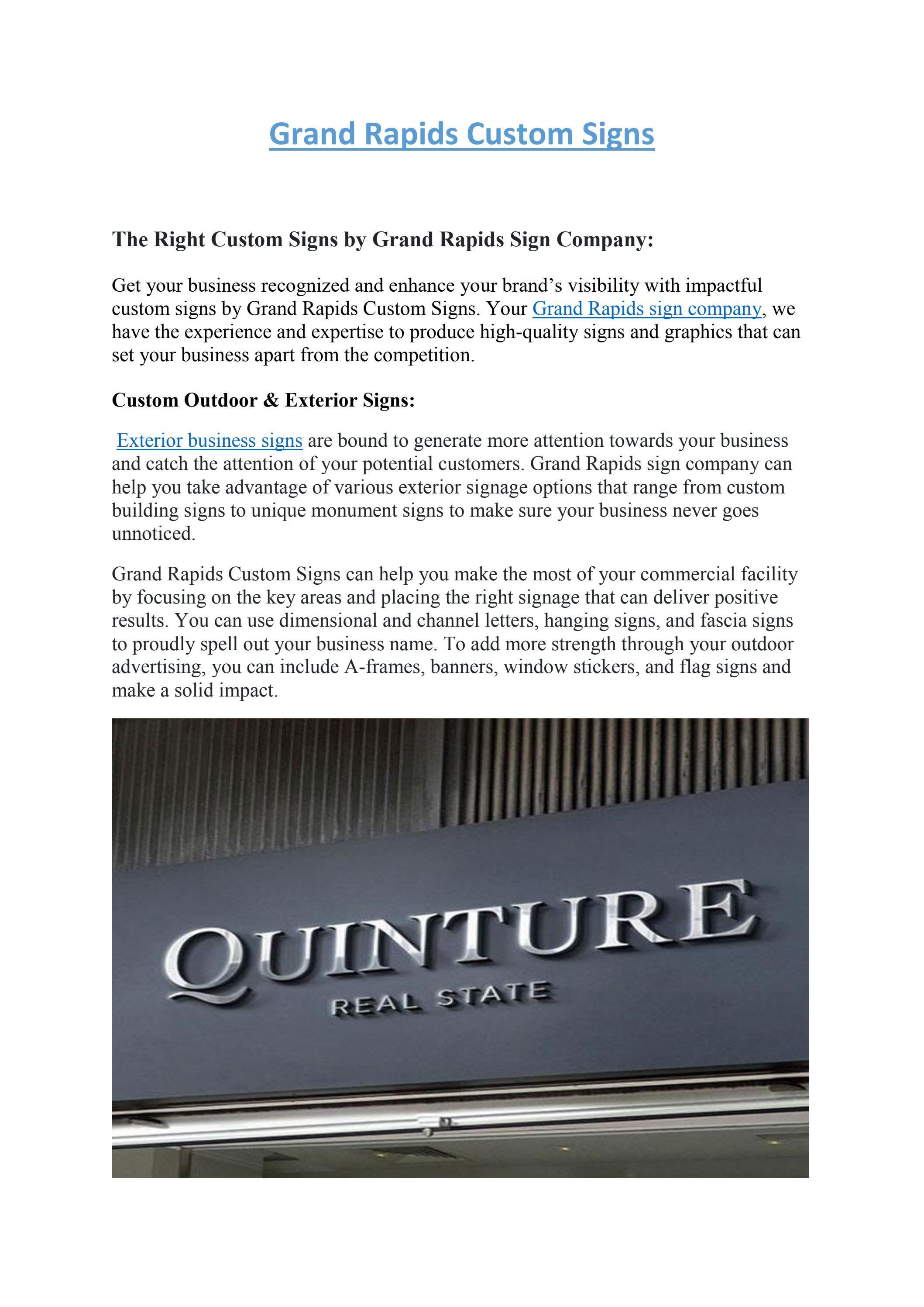 Grand Rapids Custom Signs by Grand Rapids Custom Signs Company Issuu