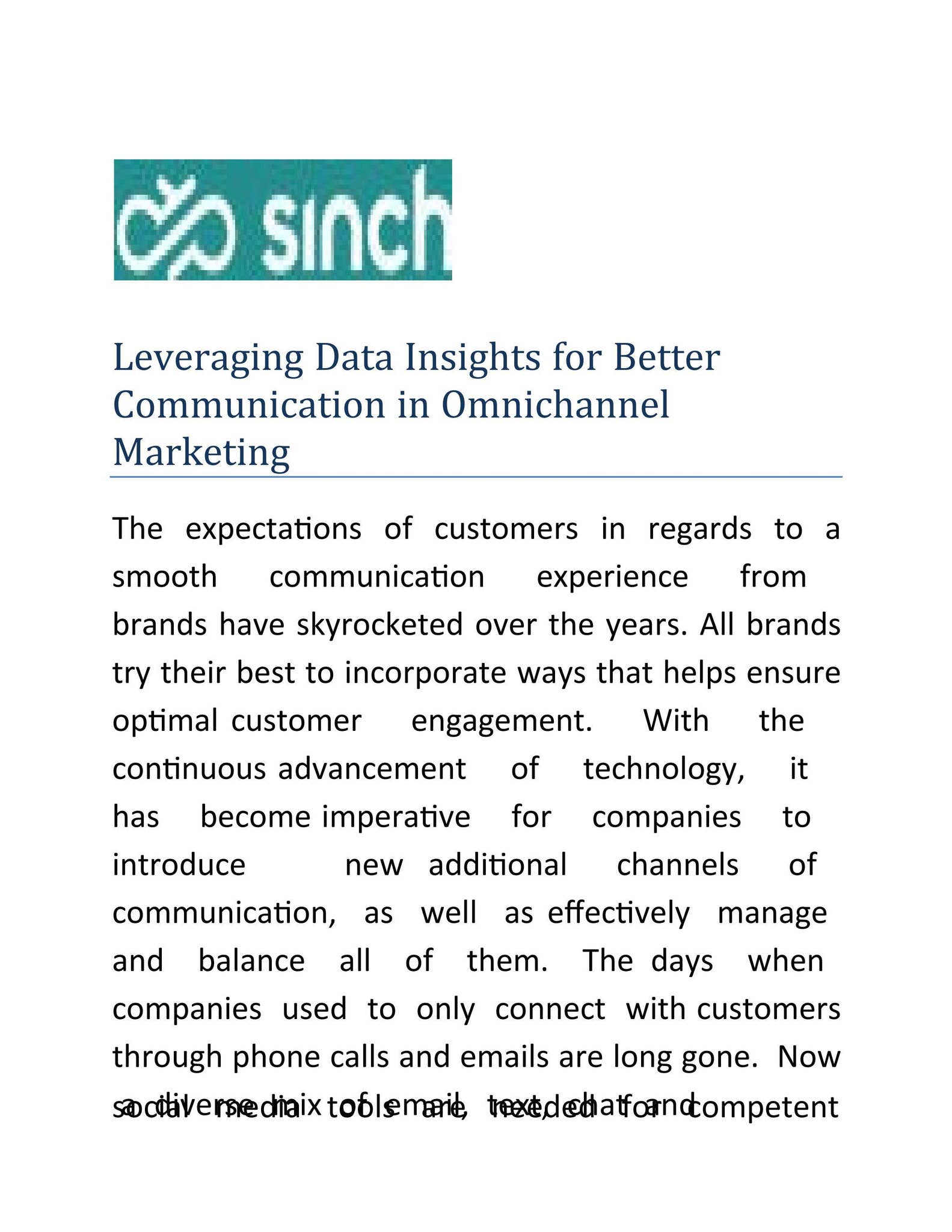 Leveraging Data Insights for Better Communication in Omnichannel ...