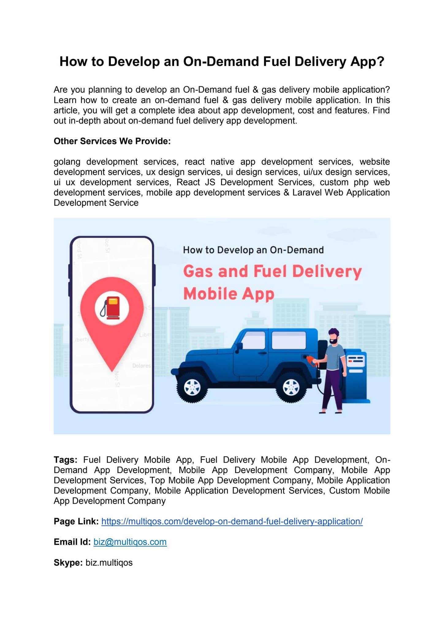 How to Develop an On-Demand Gas and Fuel Delivery Mobile App? – A Quick ...