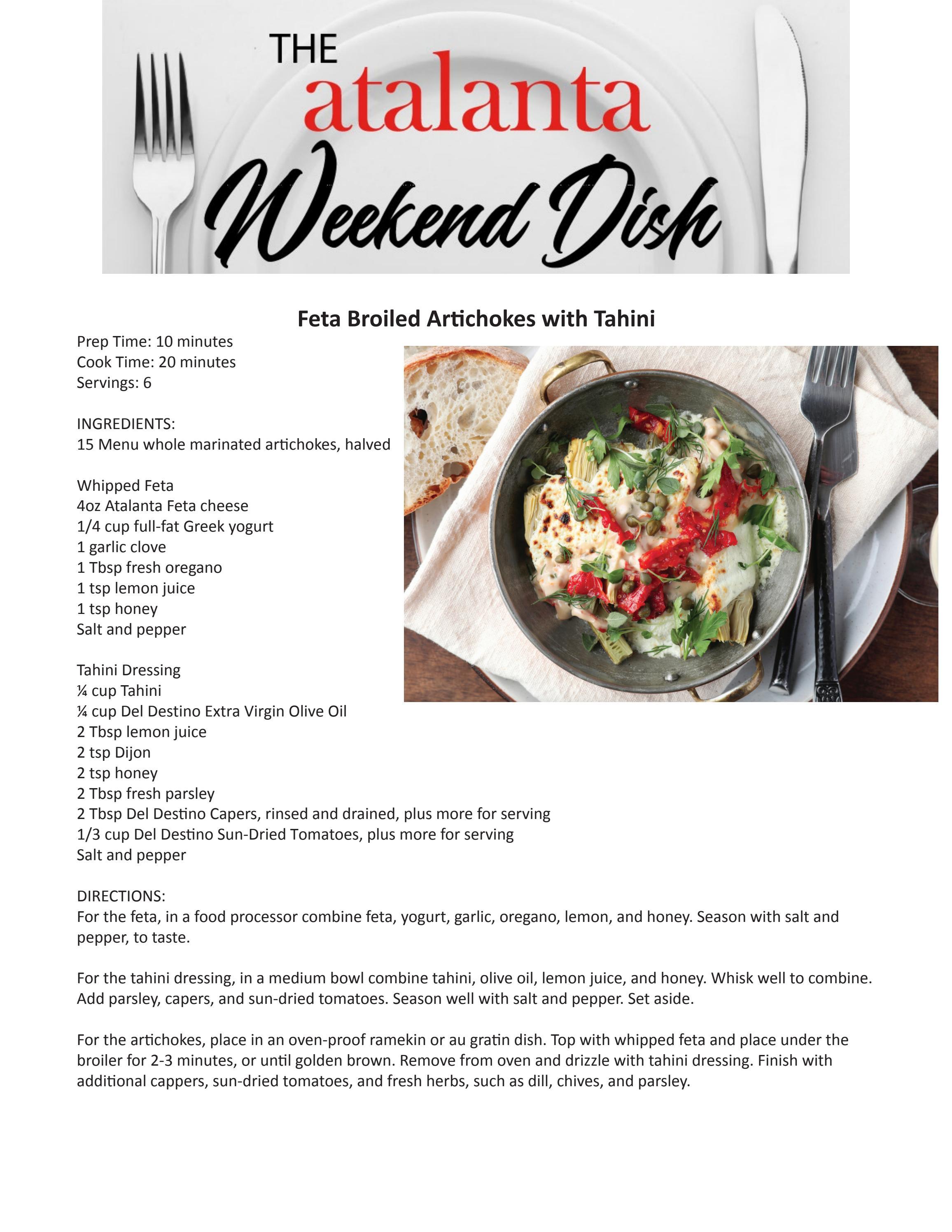 The Weekend Dish Menu Artichokes by Atalanta Corp. Issuu