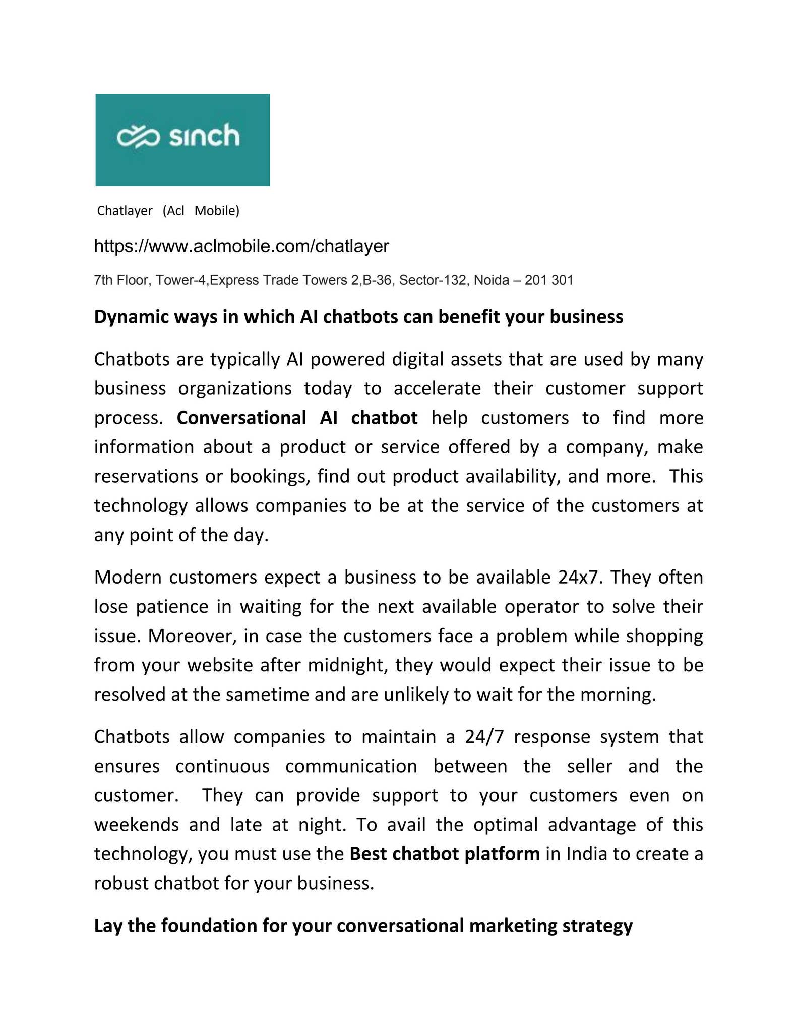 Dynamic ways in which AI chatbots can benefit your business by Advanced ...