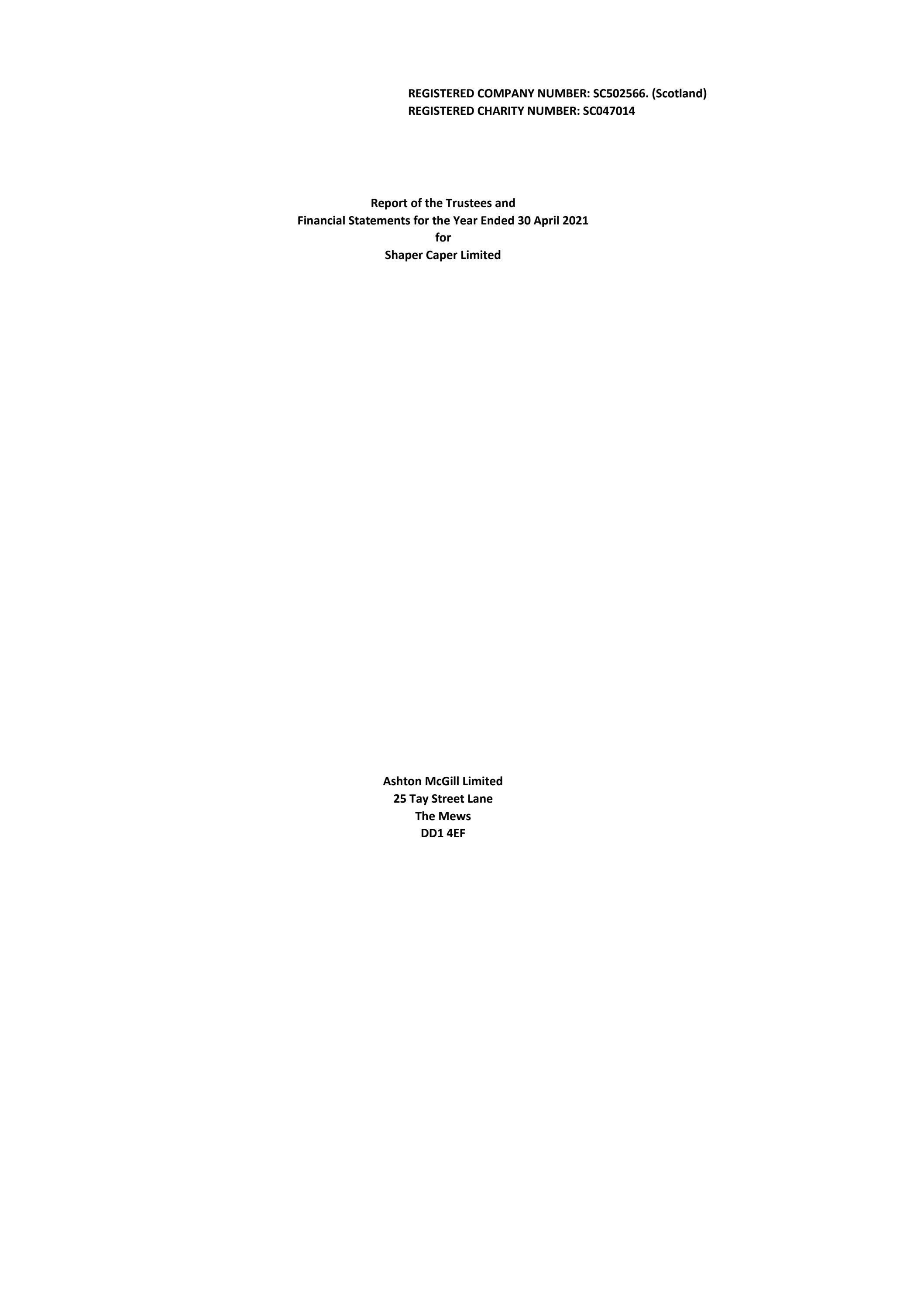 Shaper/Caper Accounts 20202021 by Shaper/Caper Issuu
