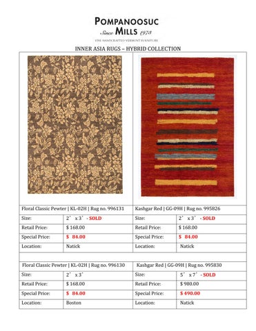 Pompanoosuc Mills Rugs Sale 家具型录 2020 第 12 页