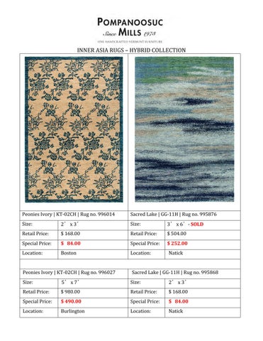 Pompanoosuc Mills Rugs Sale 家具型录 2020 第 14 页