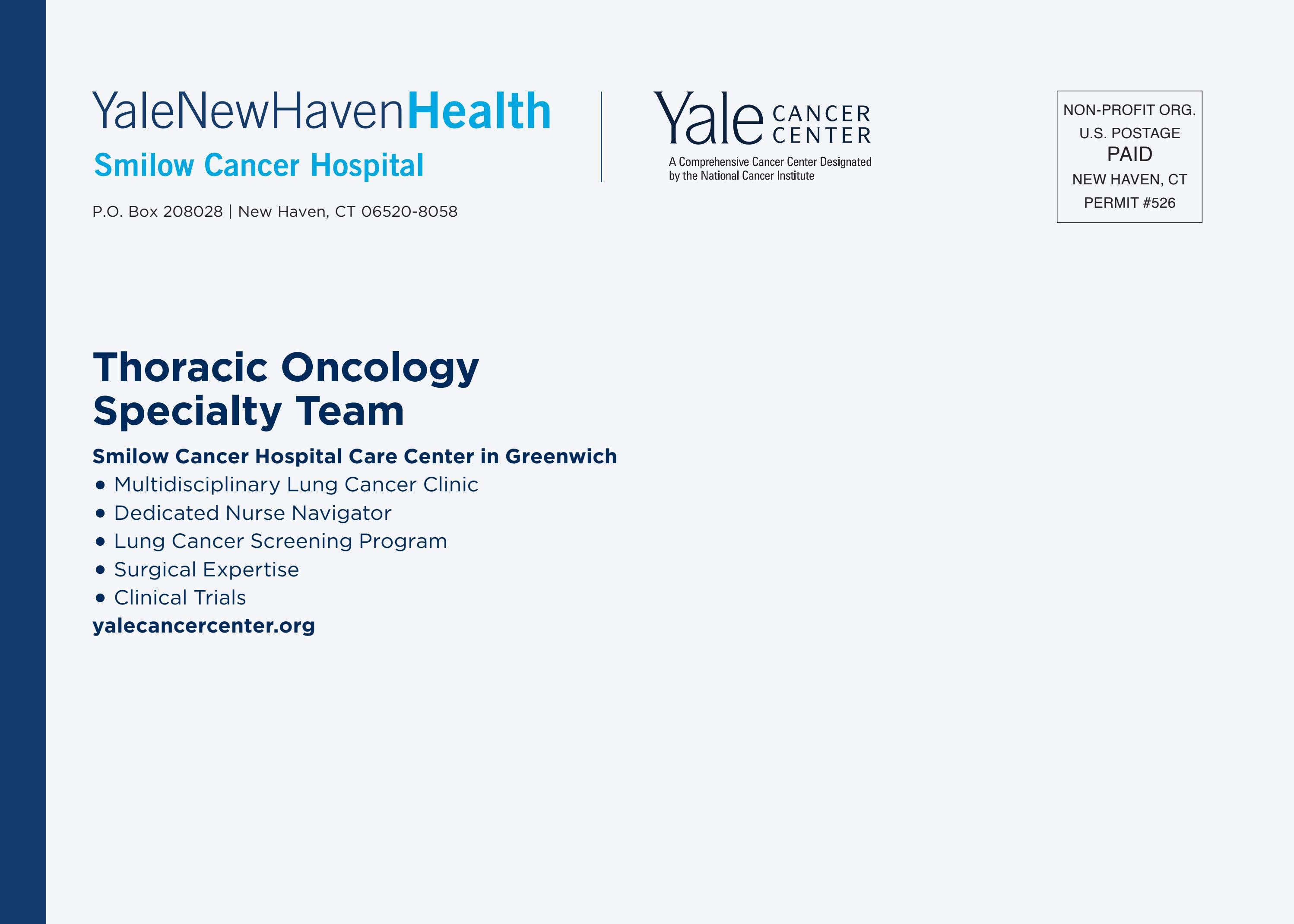 Thoracic Oncology Specialty Team at Smilow Greenwich by Smilow Cancer