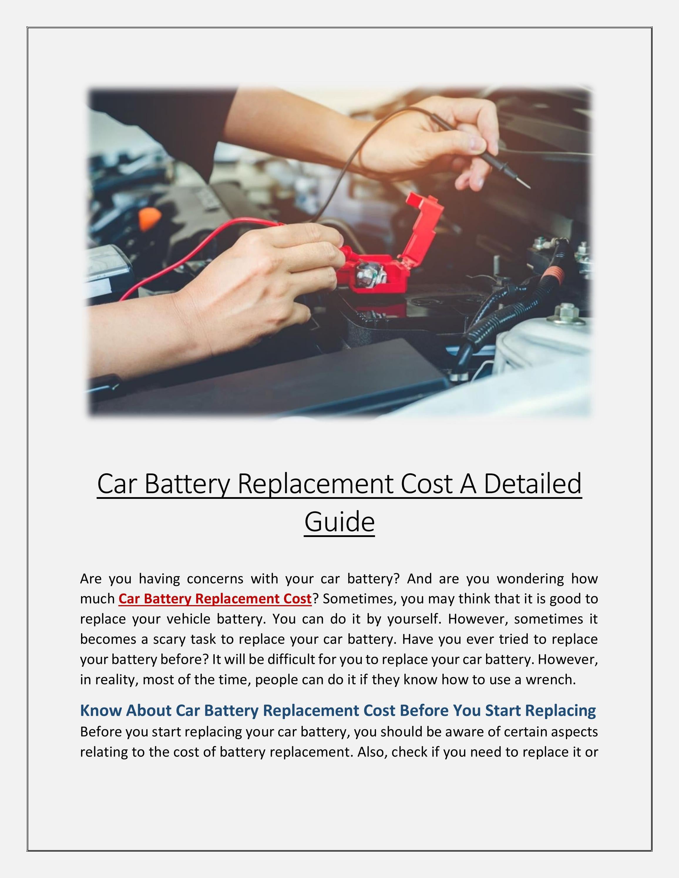 Car Battery Replacement Cost by seansymon Issuu