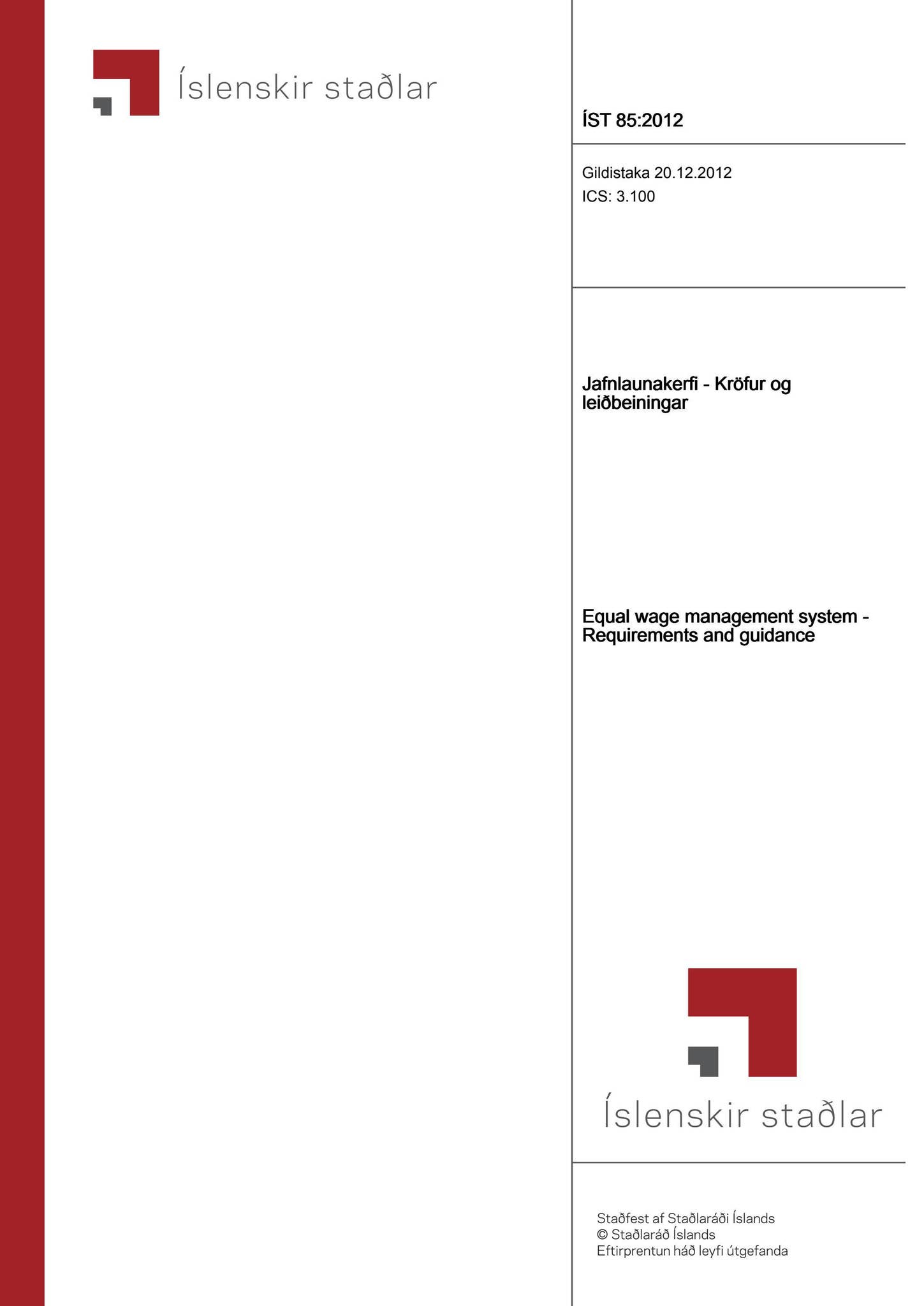 Jafnlaunastaðall ÍST85 by Penninn Eymundsson - Issuu